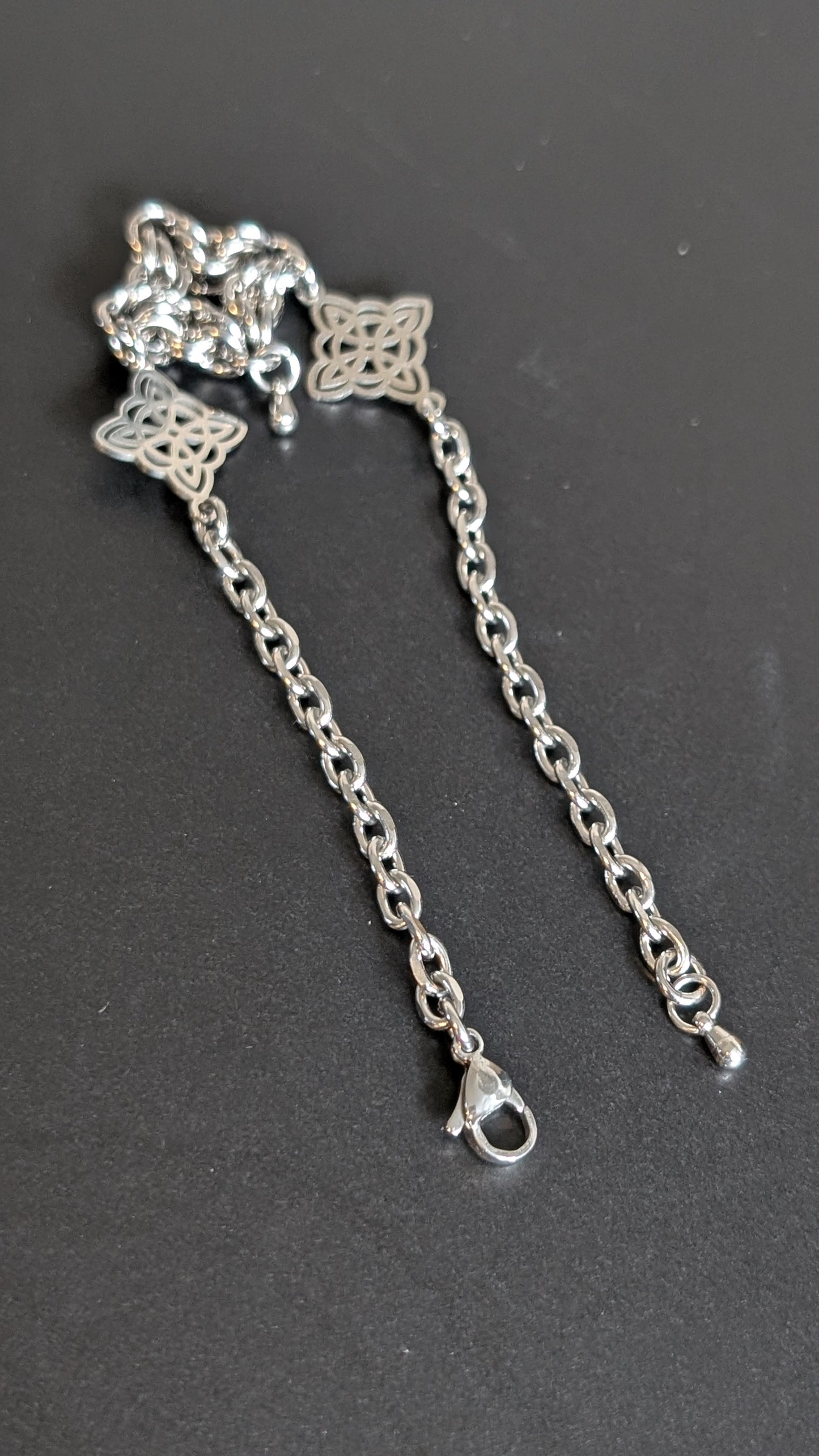 BRIGID | Chainmail Bracelet with cross charms and stainless drops