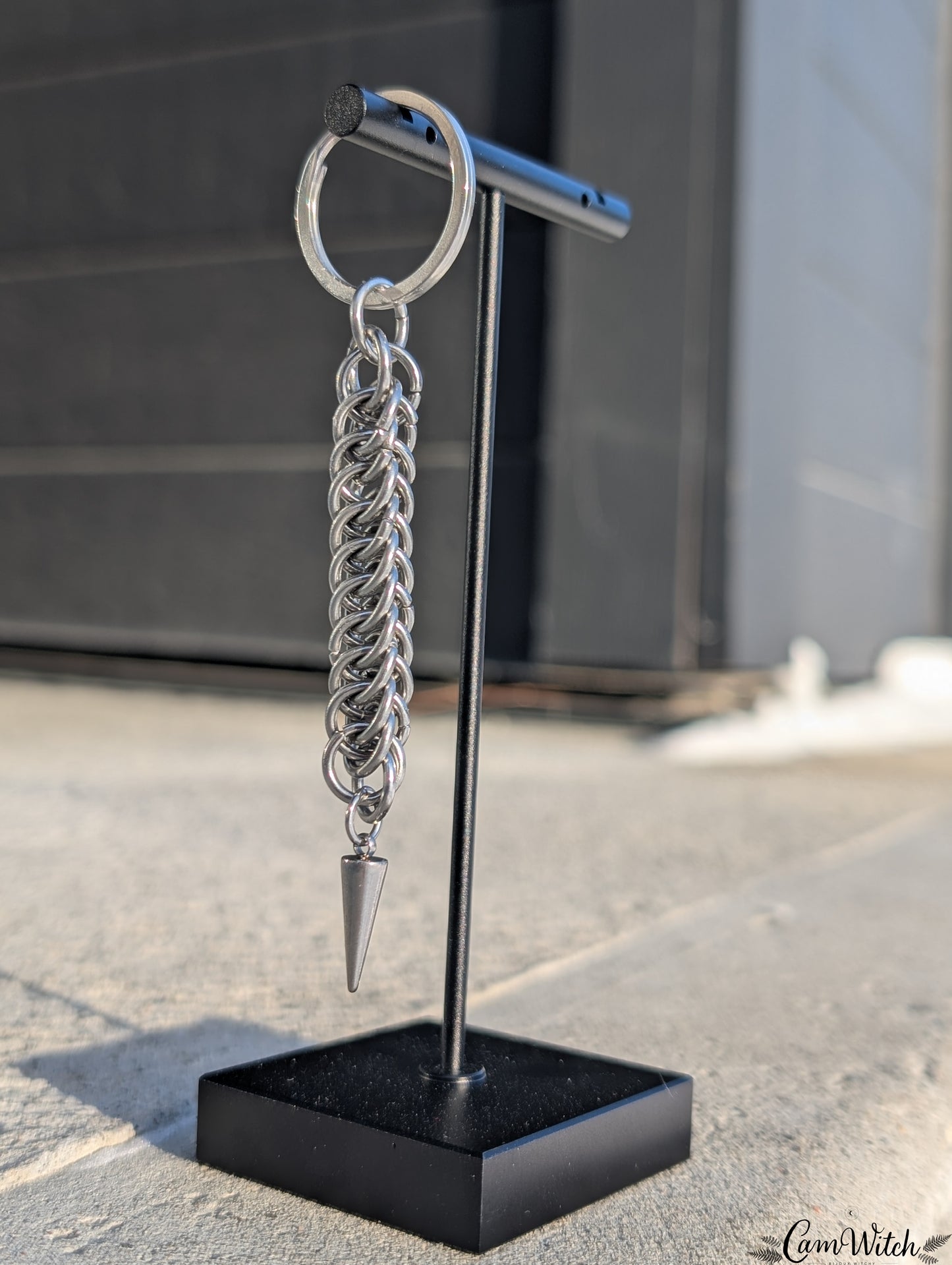 SAMAËL | Chainmail stainless steel key ring with spike