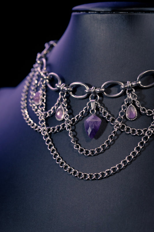 artemis stainless steel gothic chainmail necklace CamWitch