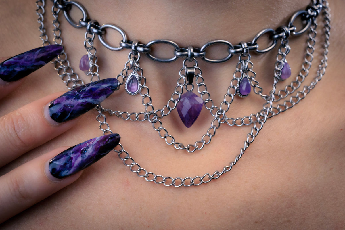 artemis stainless steel gothic chainmail necklace CamWitch