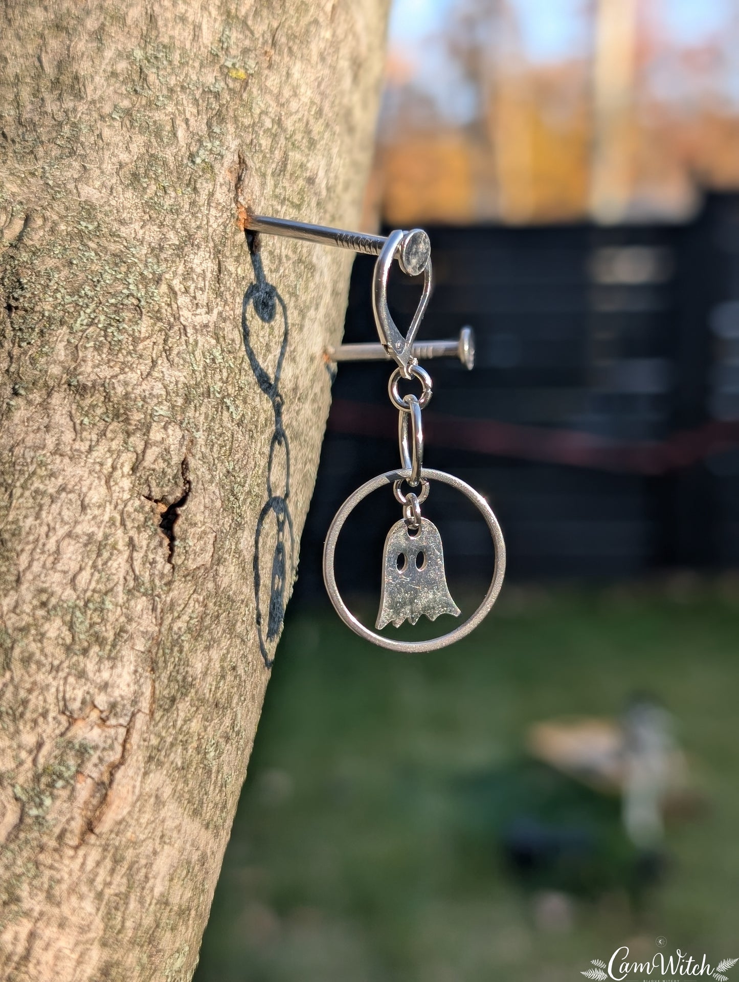 CASPER | Chainmail stainless steel earrings with ghosts