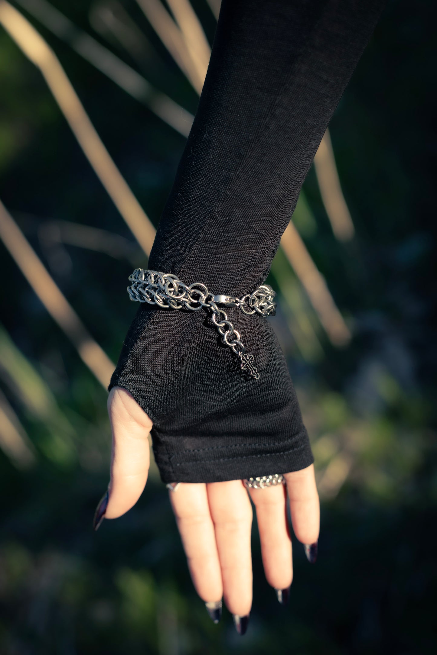 Pray stainless steel gothic chainmail bracelet CamWitch