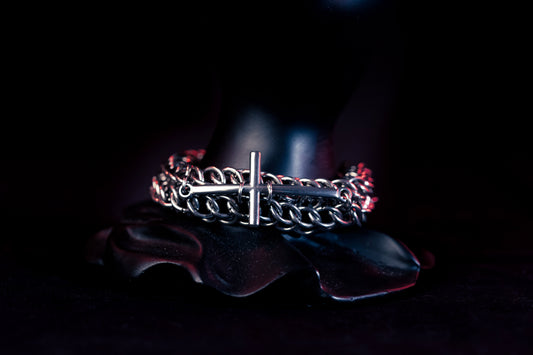 Pray stainless steel gothic chainmail bracelet CamWitch