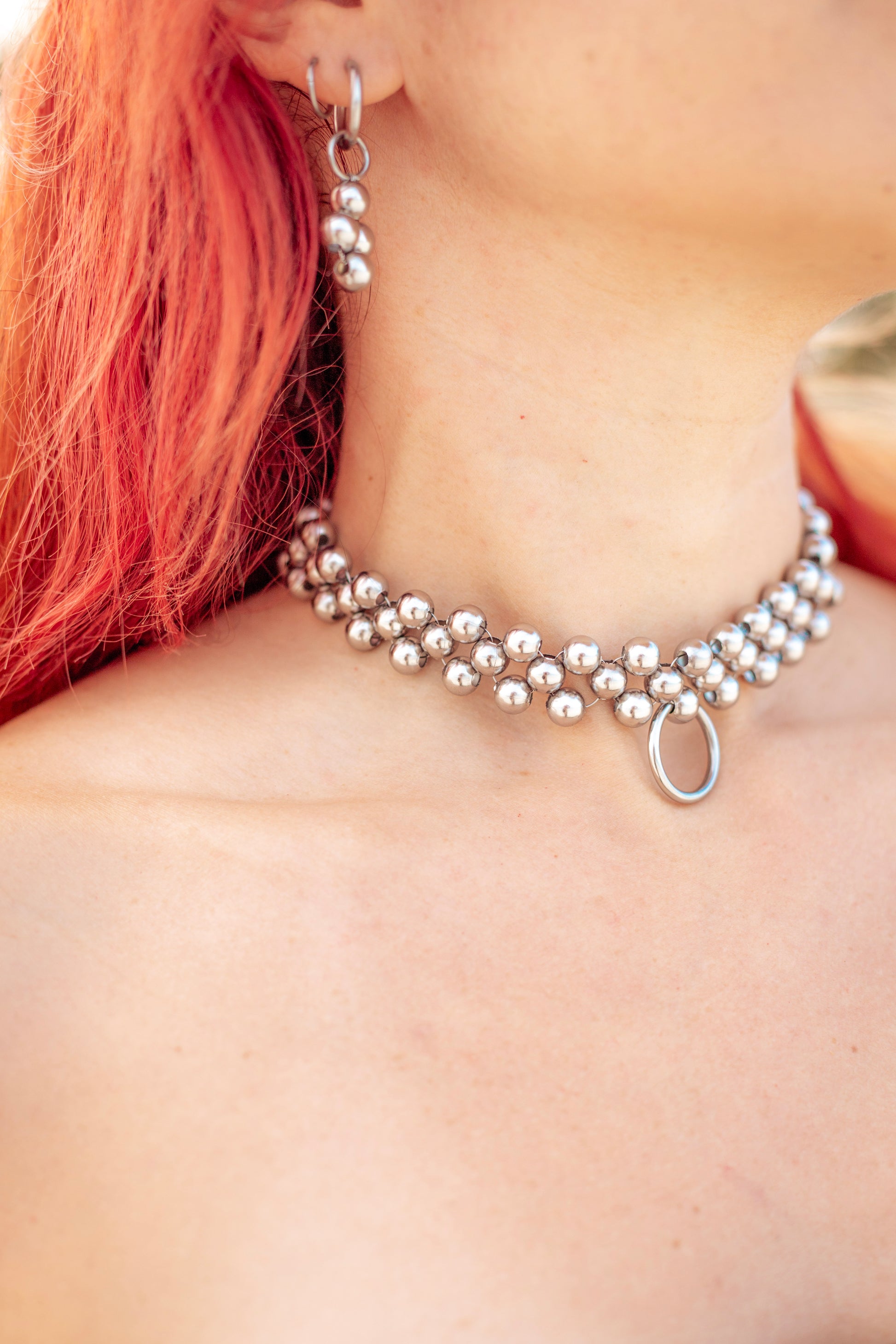 ARIEL | Chainmail Choker with stainless steel beads