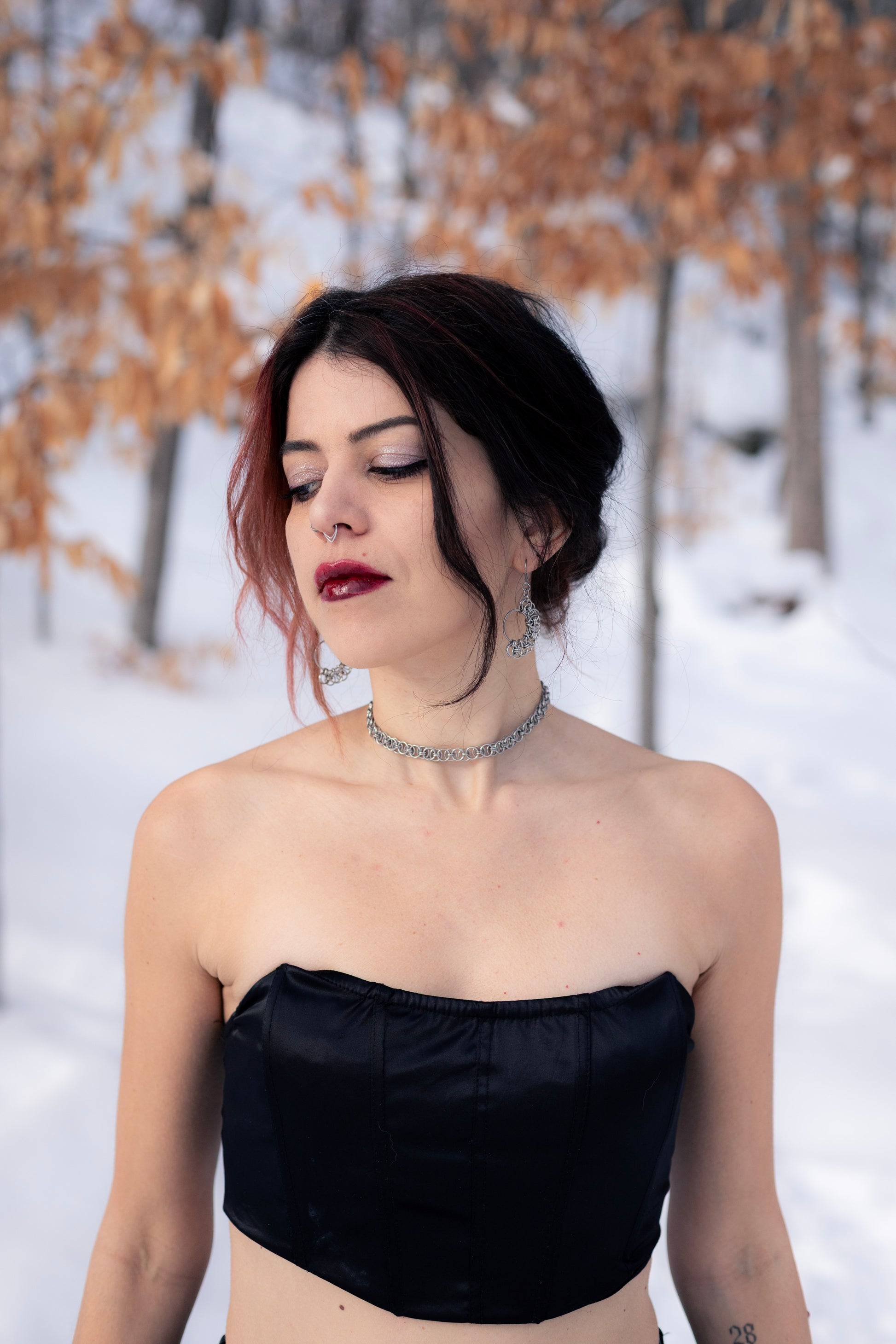 CERRIDWEN | Chainmail Choker
Chainmail stainless steel choker with celtic helm pattern