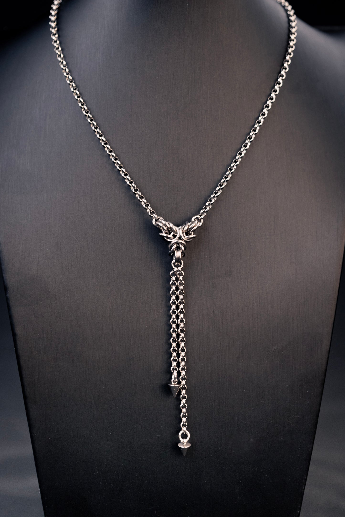 ODIN | Chainmail Pendant Necklace
Stainless steel necklace with strands and mini spikes  charms