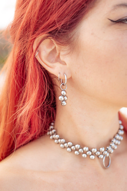 ARIEL | Chainmail Earrings with stainless steel beads