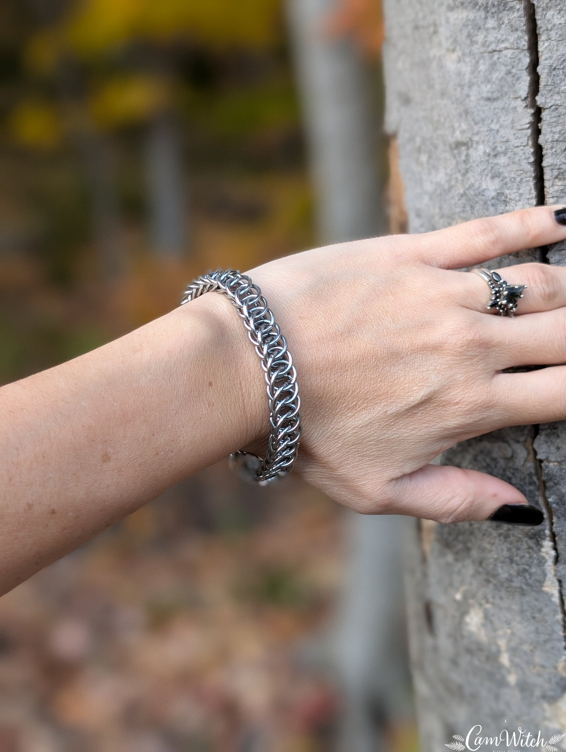 SAMAËL | Chainmail stainless steel bracelet with half persian pattern