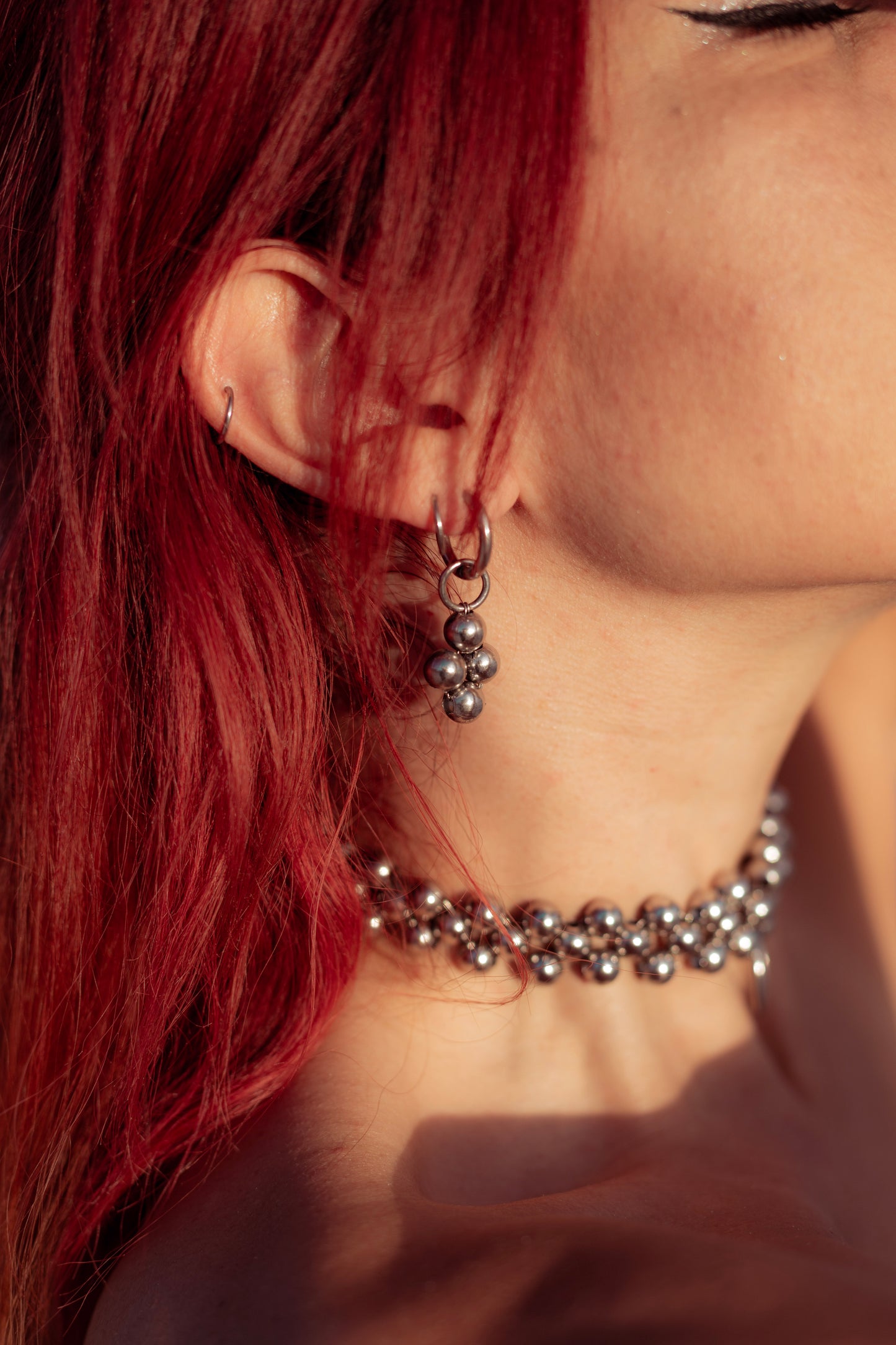 ARIEL | Chainmail Earrings with stainless steel beads