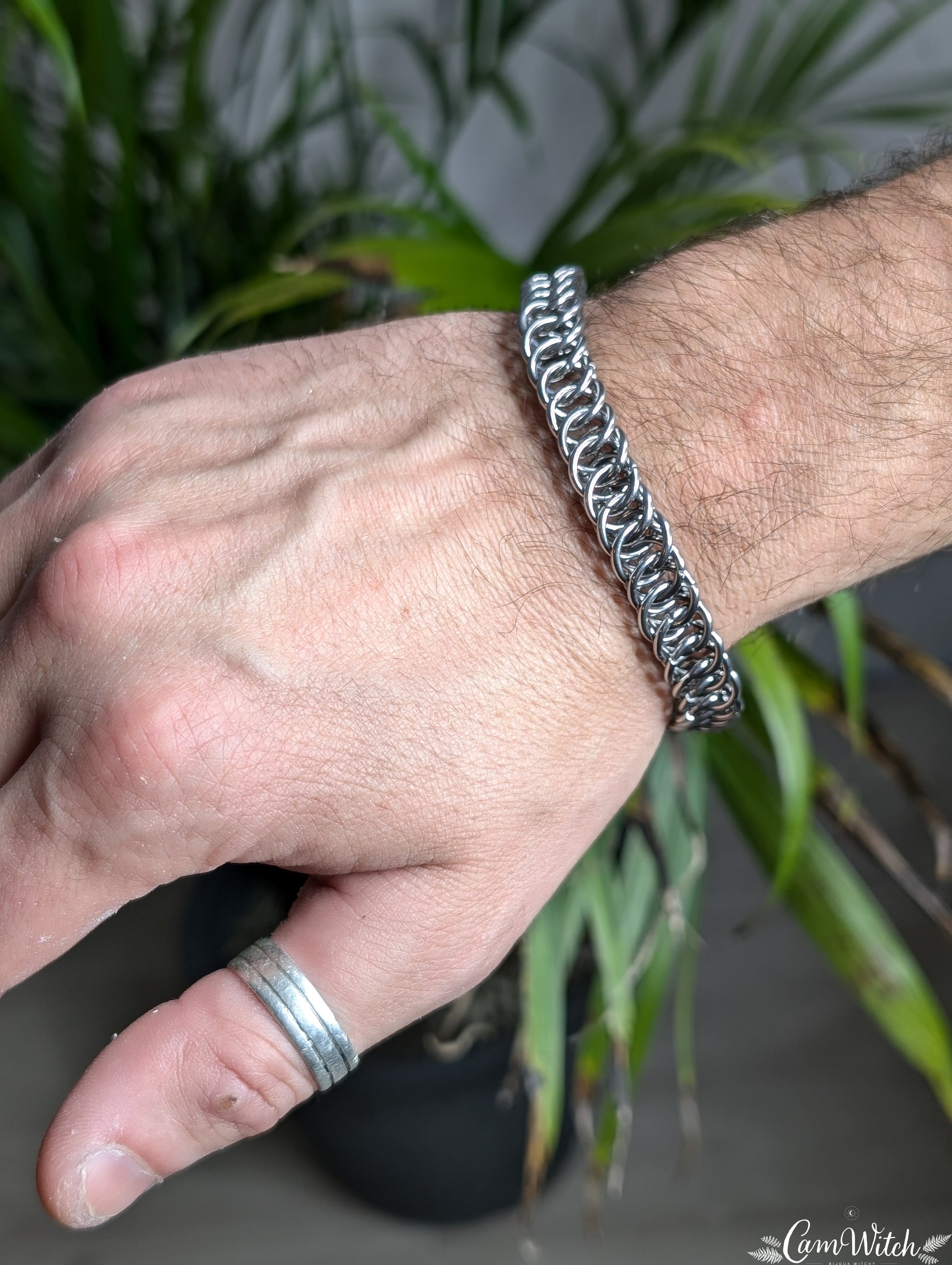SAMAËL | Chainmail stainless steel bracelet with half persian pattern