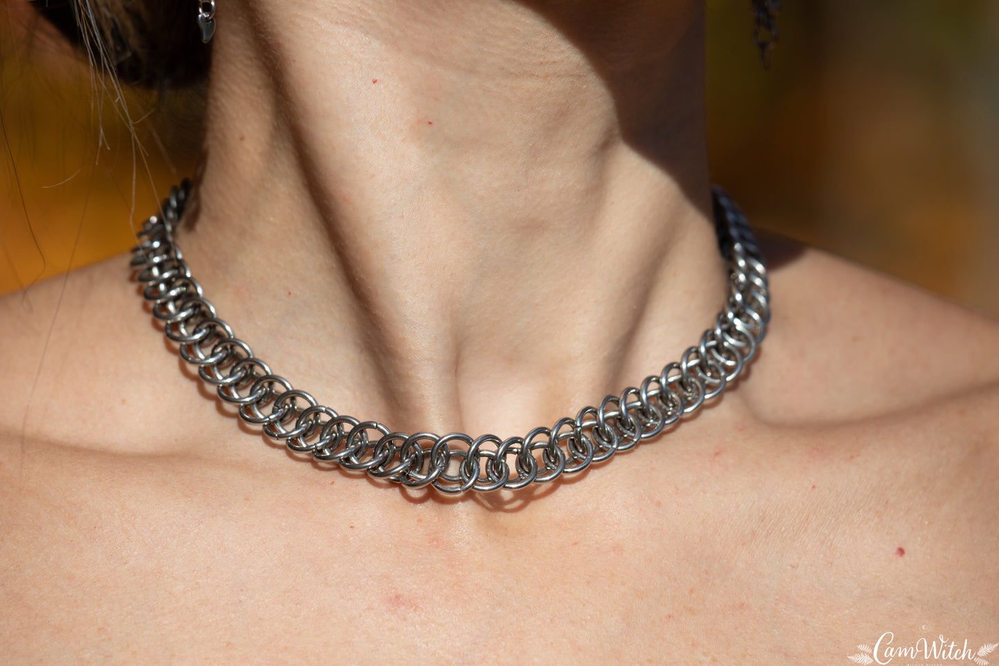 ADA | Chainmail stainless steel choker with half persian pattern