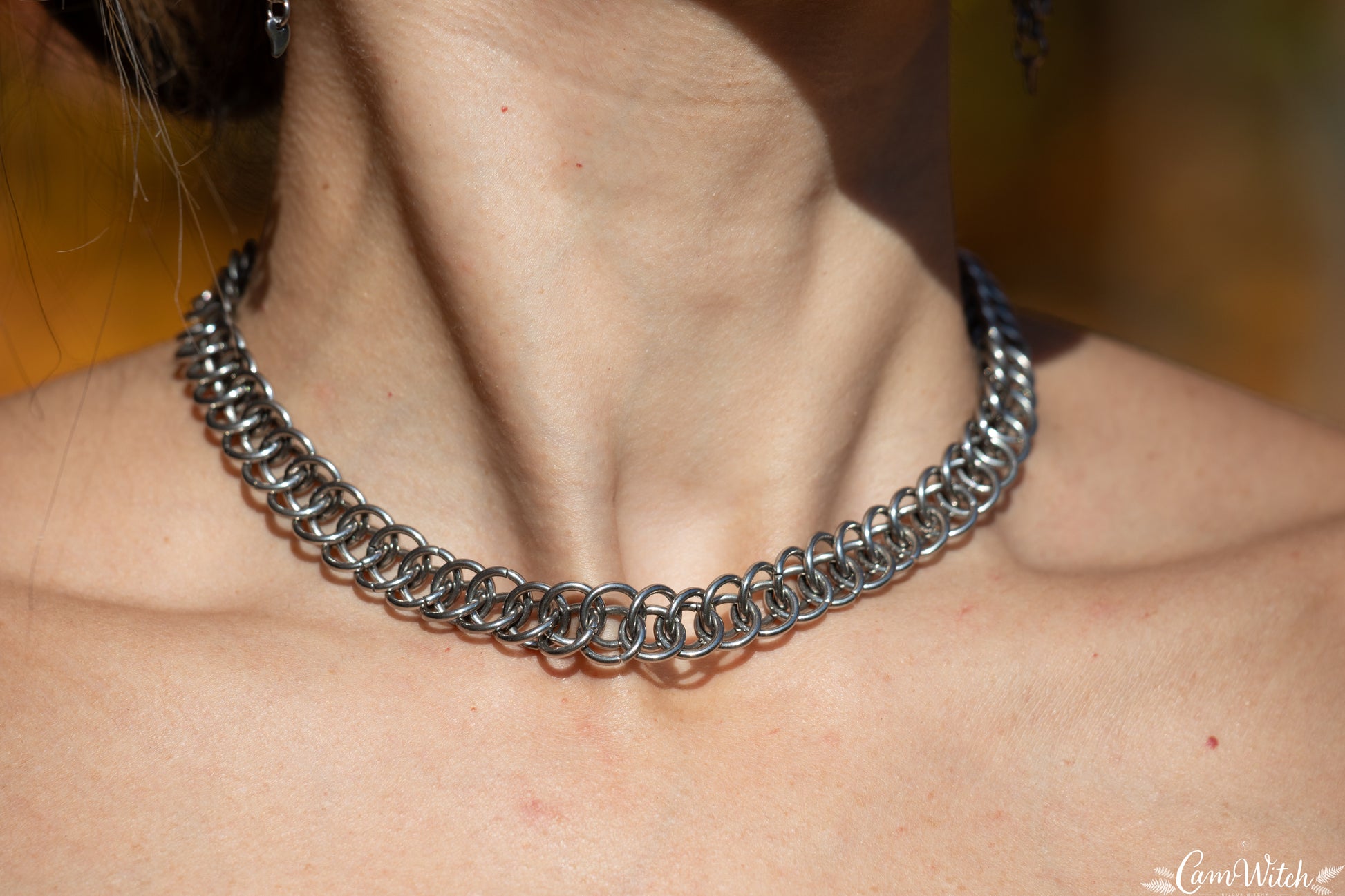 ADA | Chainmail stainless steel choker with half persian pattern