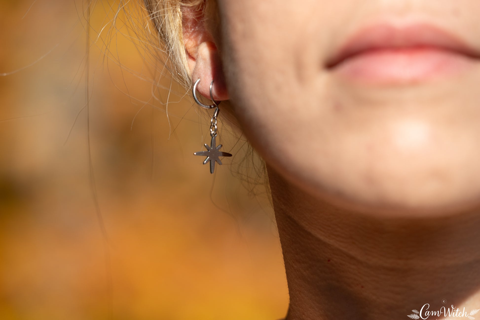 ASTERIA | Chainmail stainless steel earrings with star
