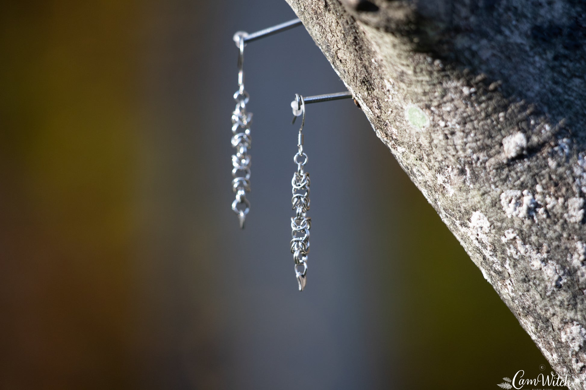 BJÖRN | Chainmail stainless steel earrings with byzantin pattern