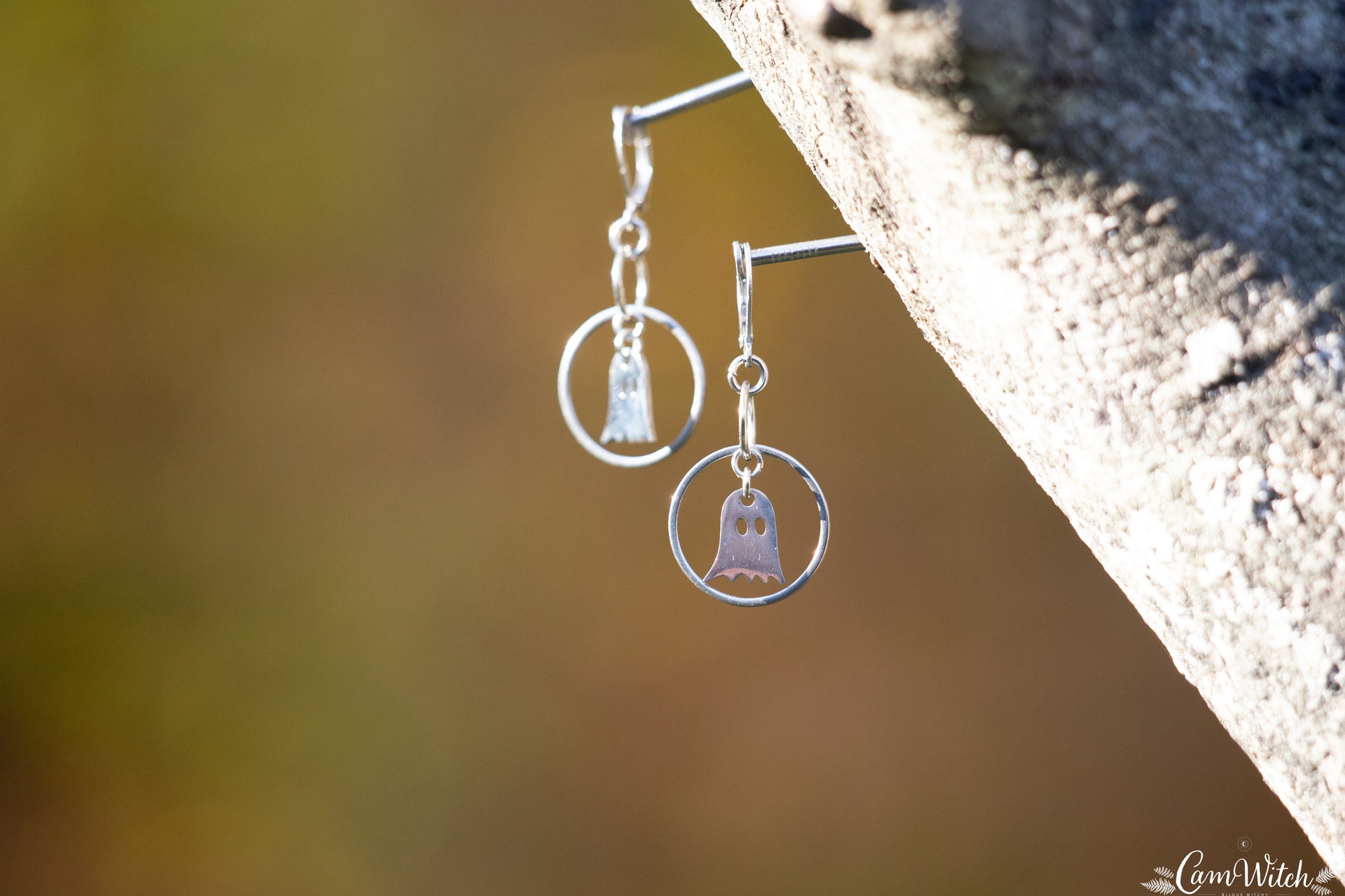 CASPER | Chainmail stainless steel earrings with ghosts