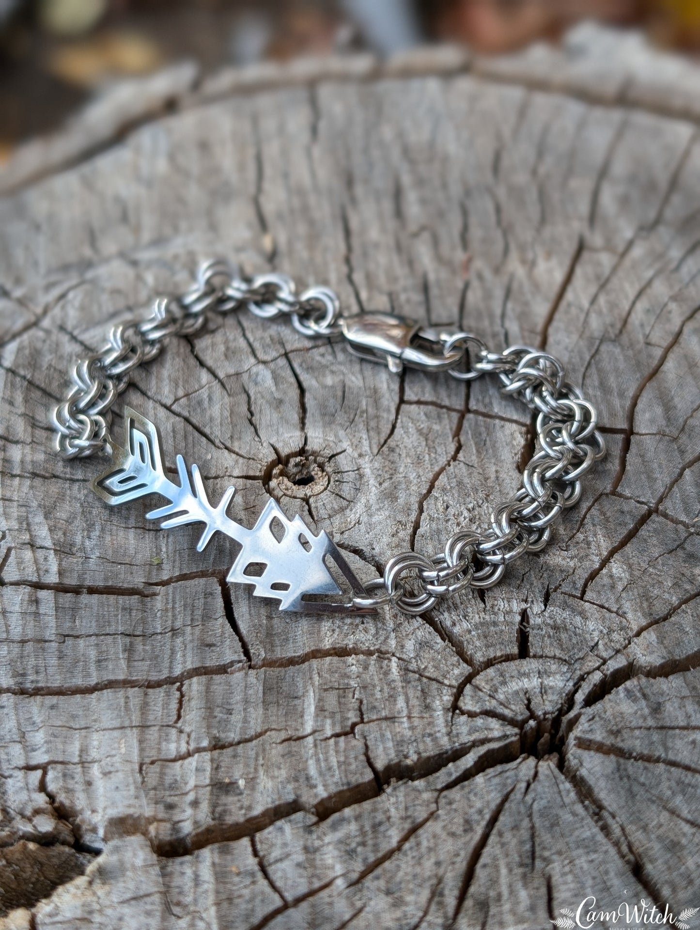 ARTEMIS | Chainmail stainless steel Bracelet with arrow charm