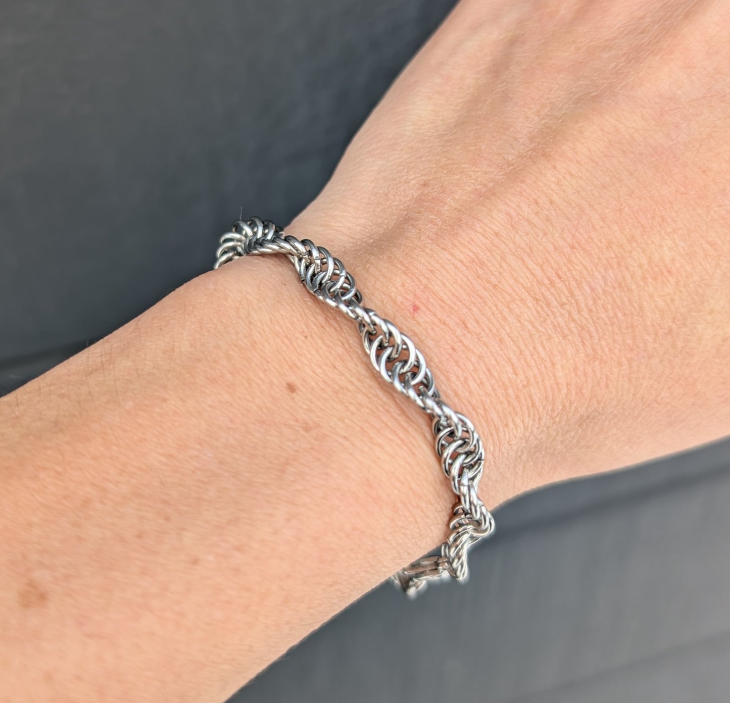 GAÏA | Chainmail stainless steel spiral Bracelet