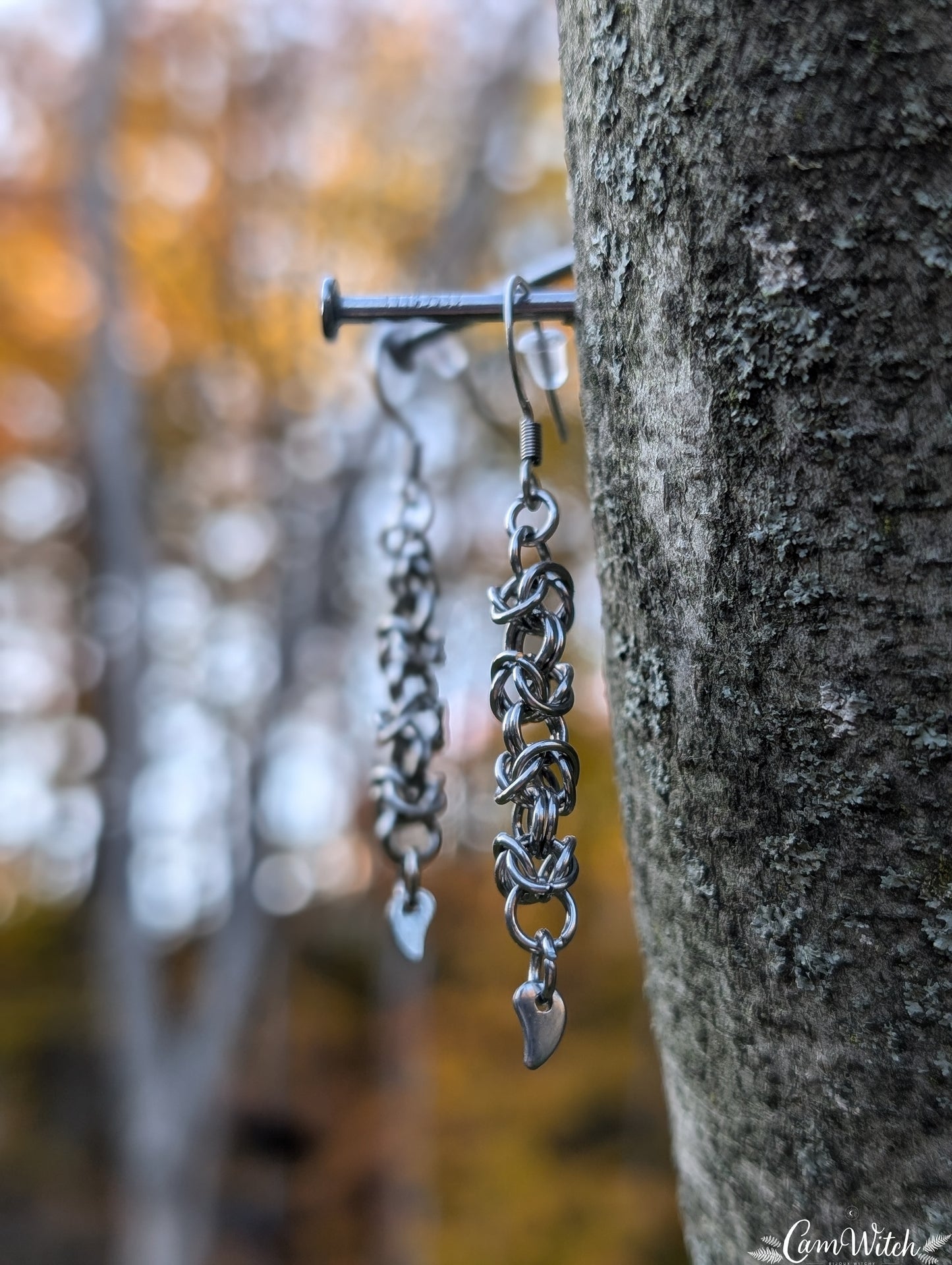 BJÖRN | Chainmail stainless steel earrings with byzantin pattern