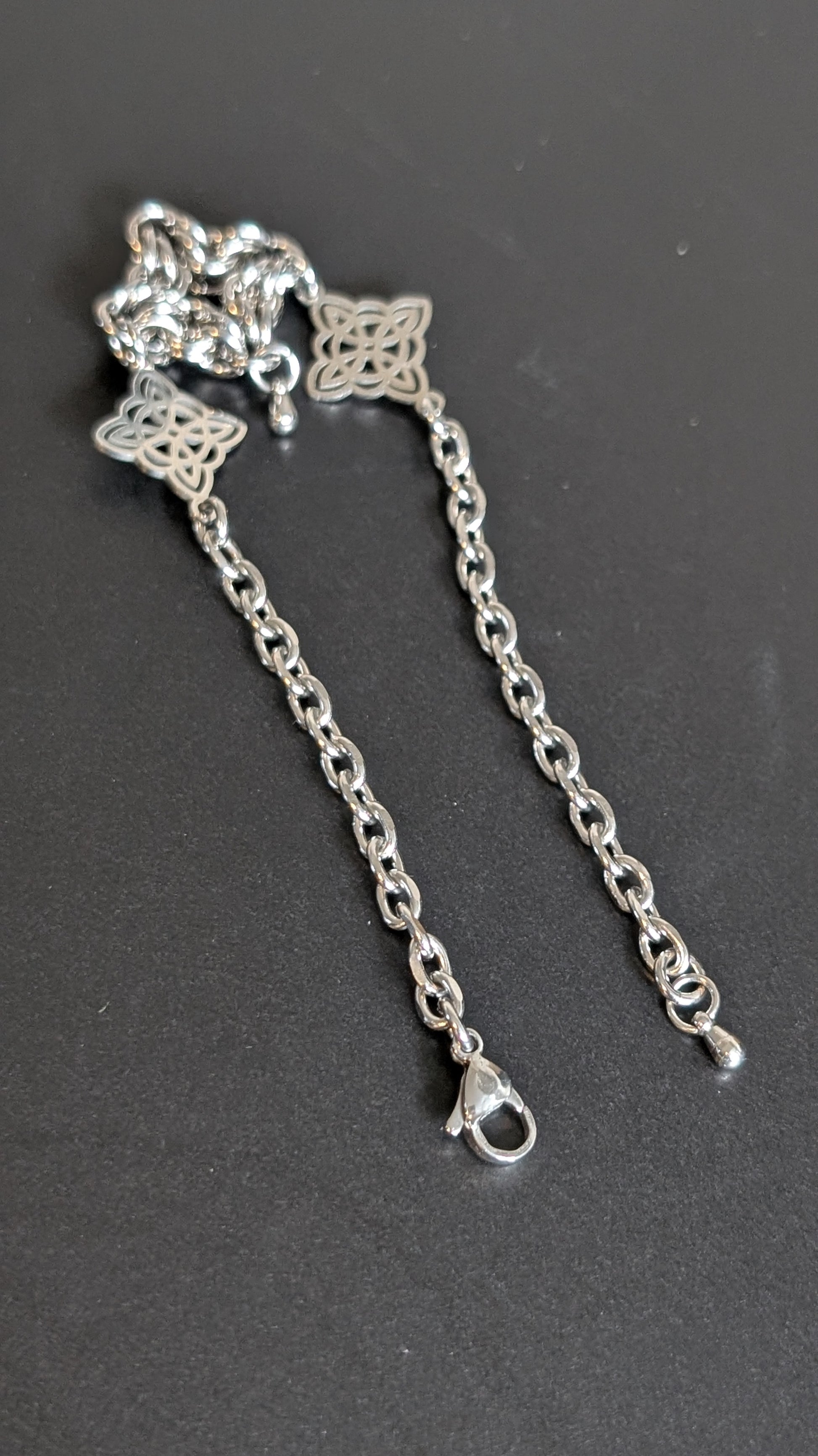 BRIGID | Chainmail Bracelet with cross charms and stainless drops