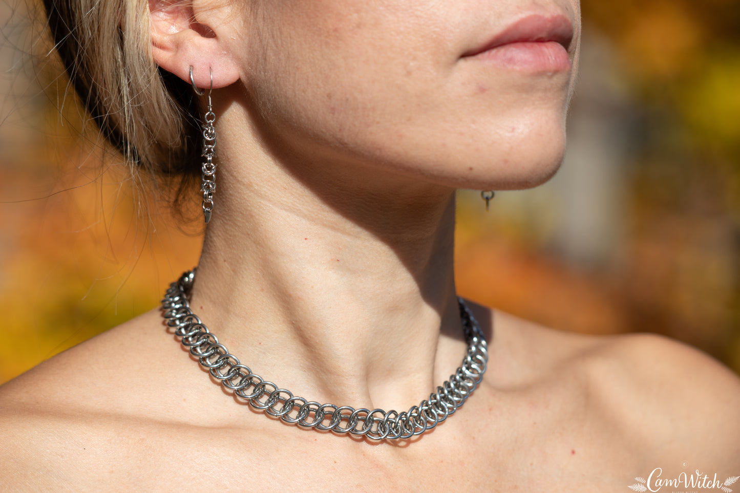 ADA | Chainmail stainless steel choker with half persian pattern