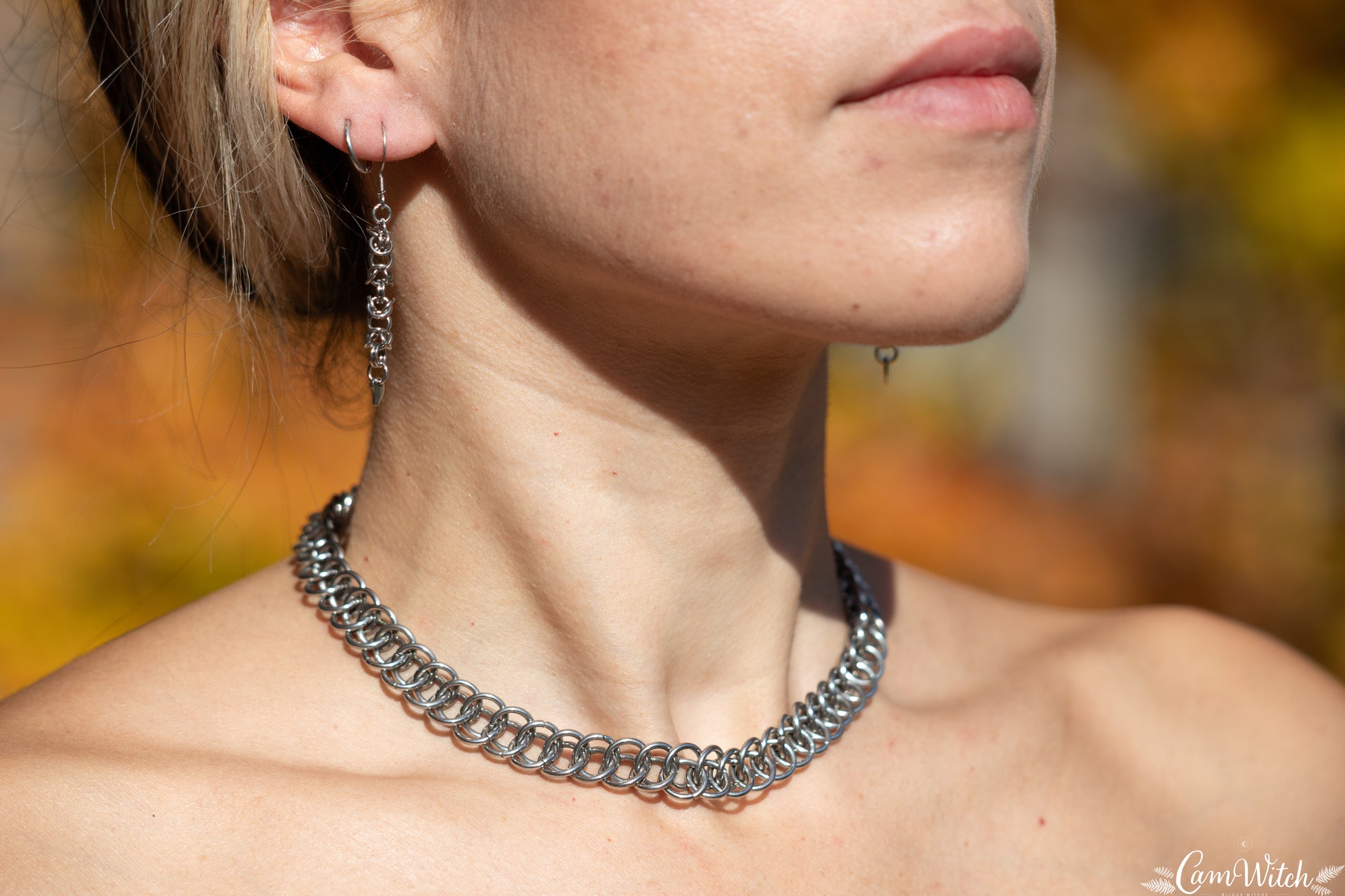 ADA | Chainmail stainless steel choker with half persian pattern