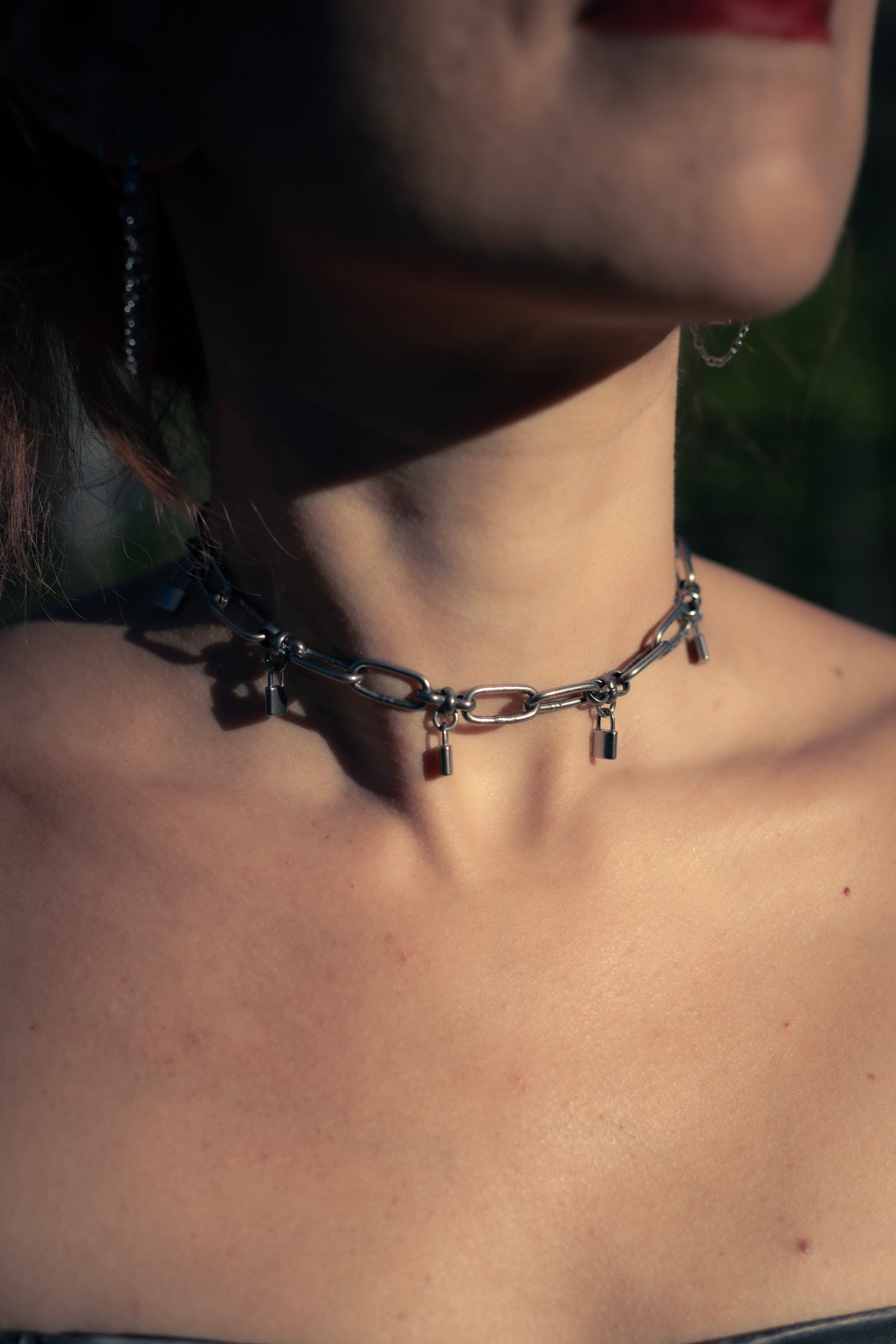 Andromeda stainless steel gothic chainmail choker CamWitch