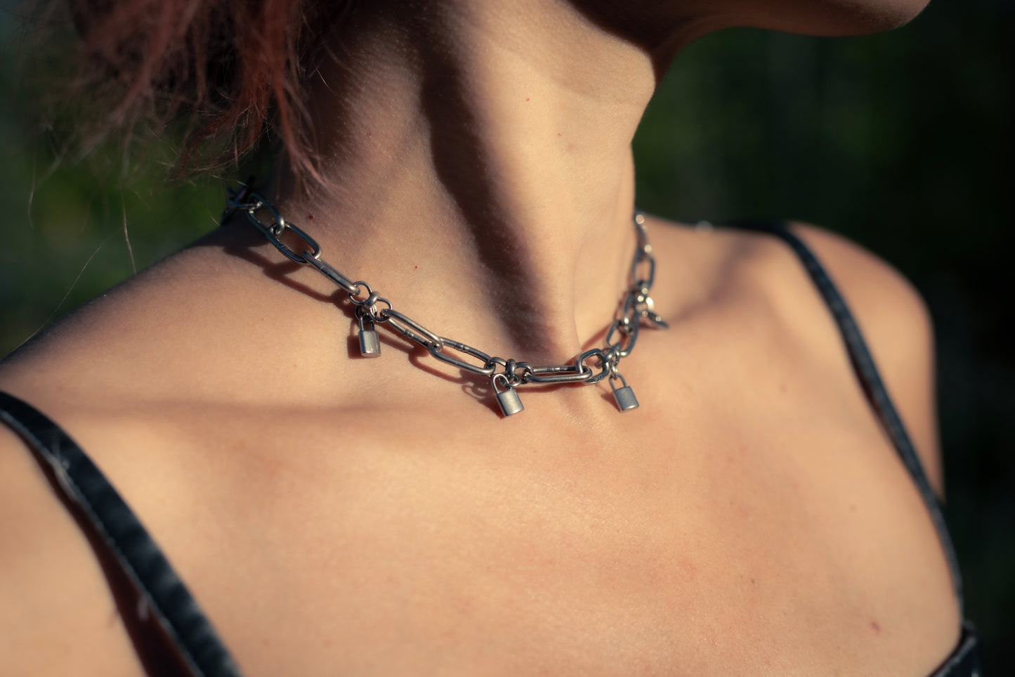 Andromeda stainless steel gothic chainmail choker CamWitch