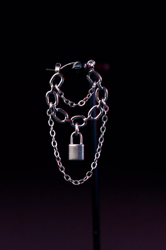 Andromeda stainless steel gothic chainmail earrings CamWitch