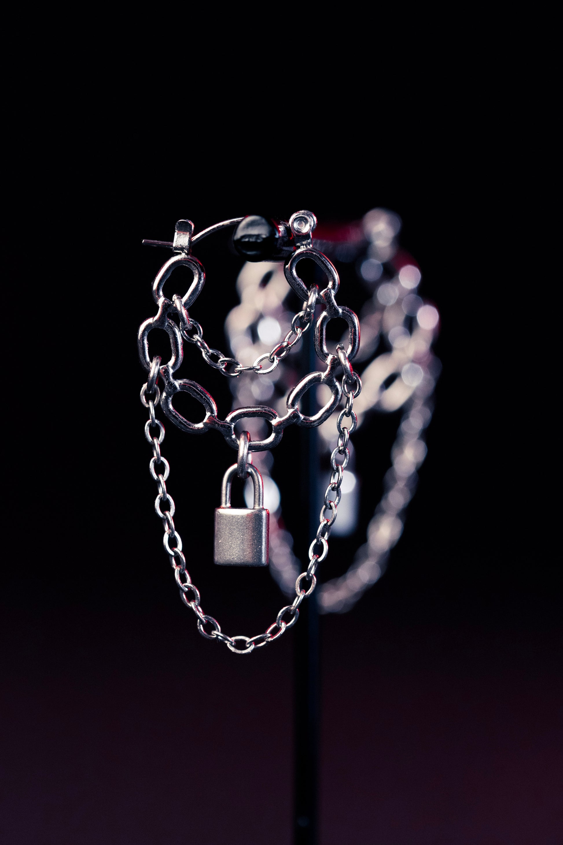 Andromeda stainless steel gothic chainmail earrings CamWitch
