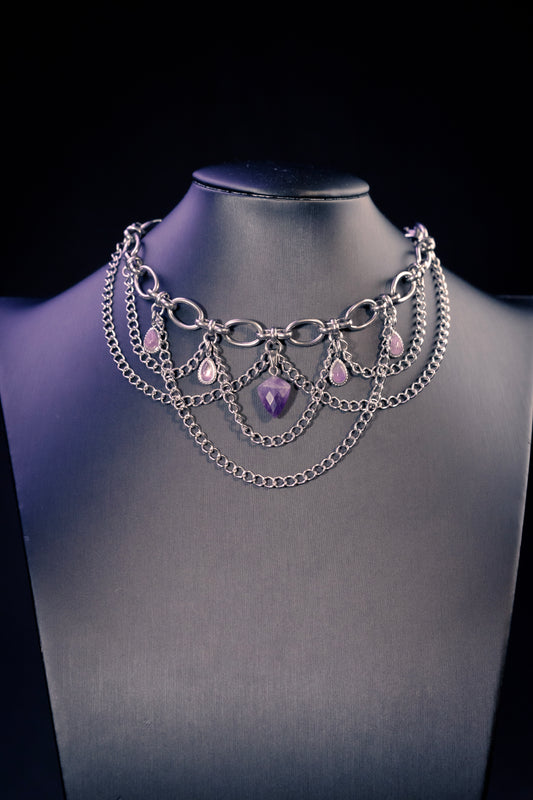 artemis stainless steel gothic chainmail necklace CamWitch