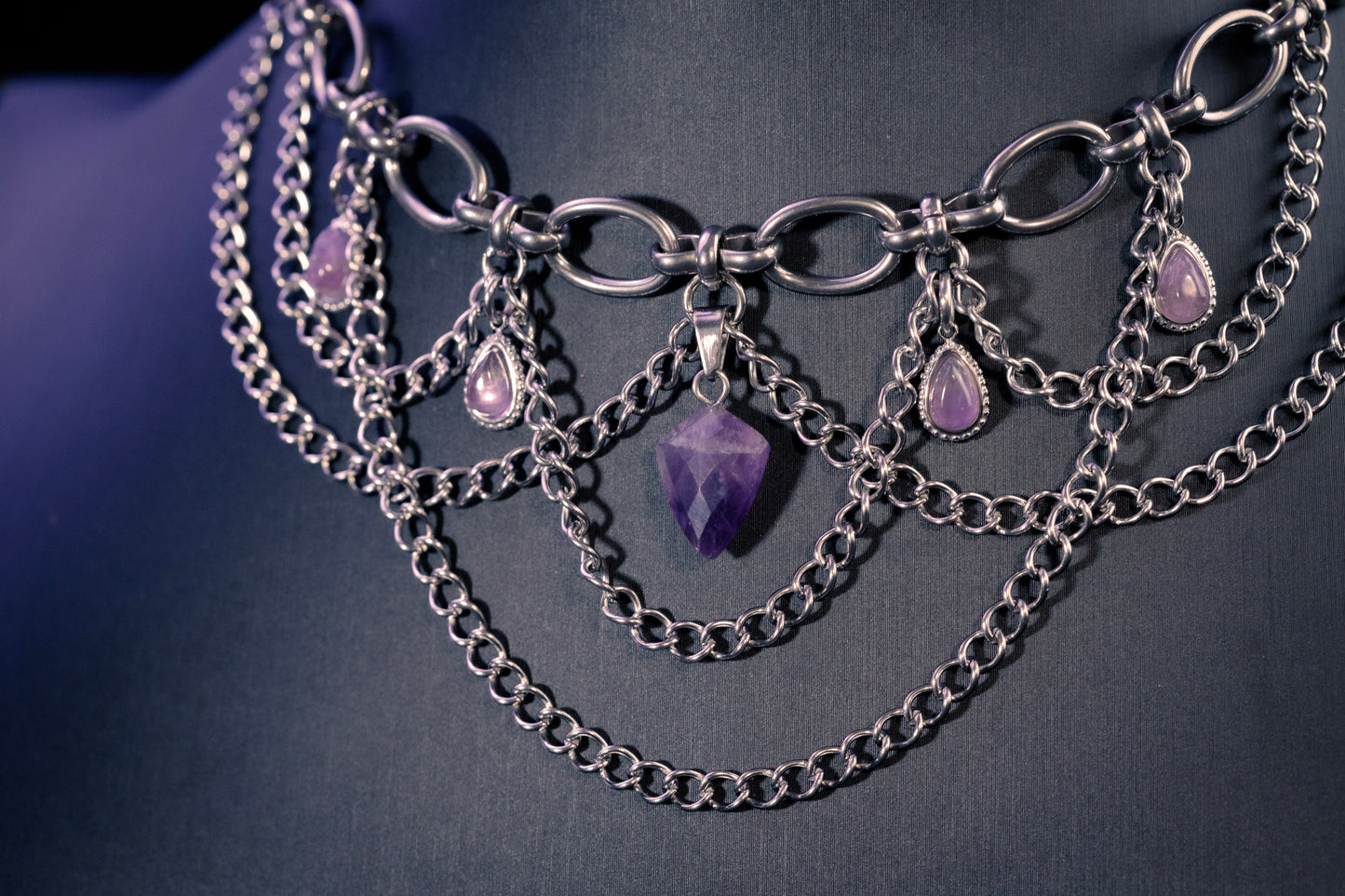 artemis stainless steel gothic chainmail necklace CamWitch
