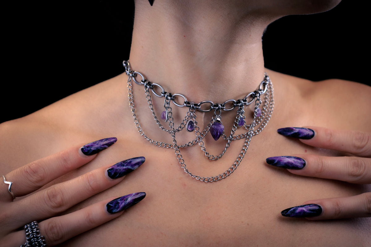 artemis stainless steel gothic chainmail necklace CamWitch