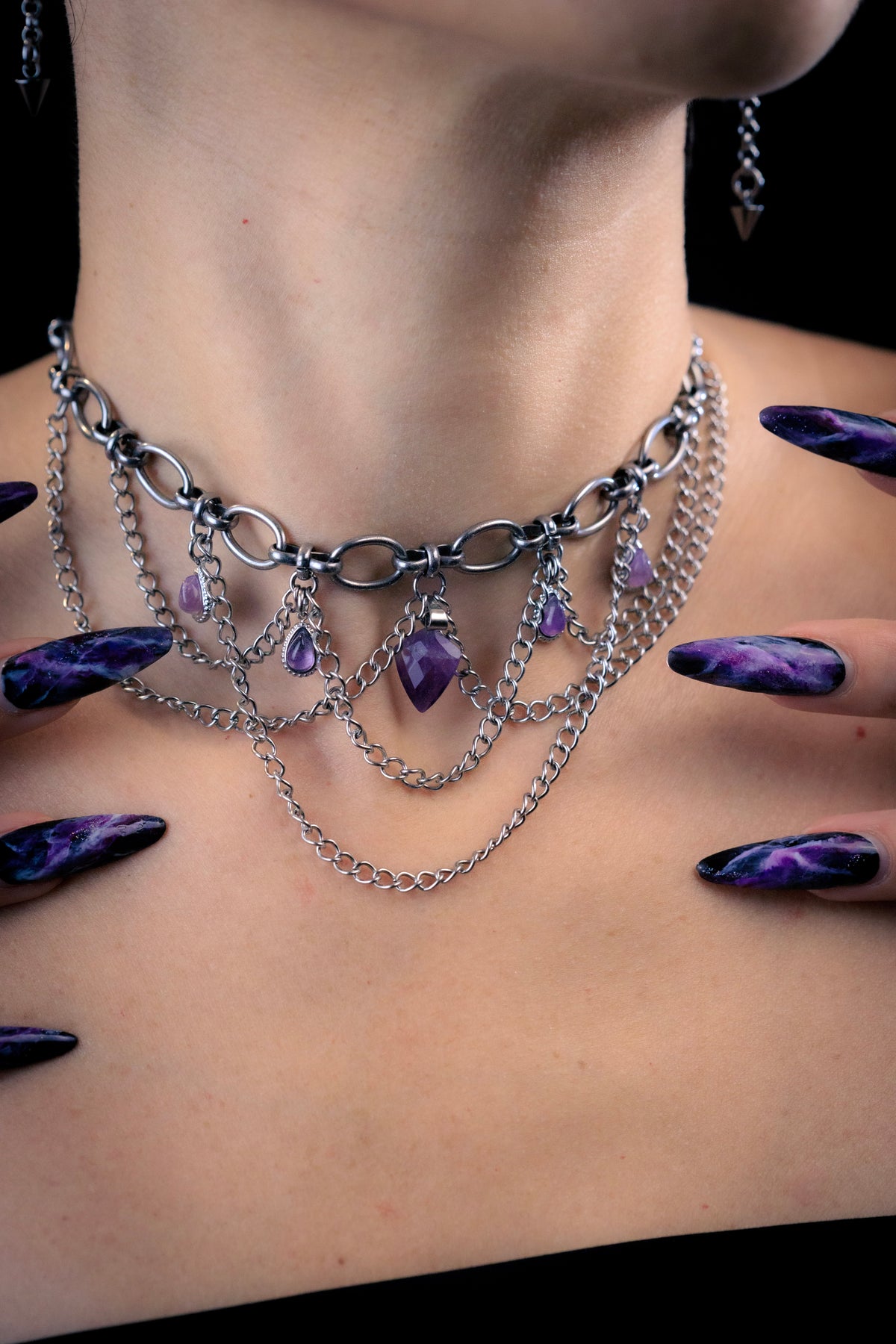 artemis stainless steel gothic chainmail necklace CamWitch