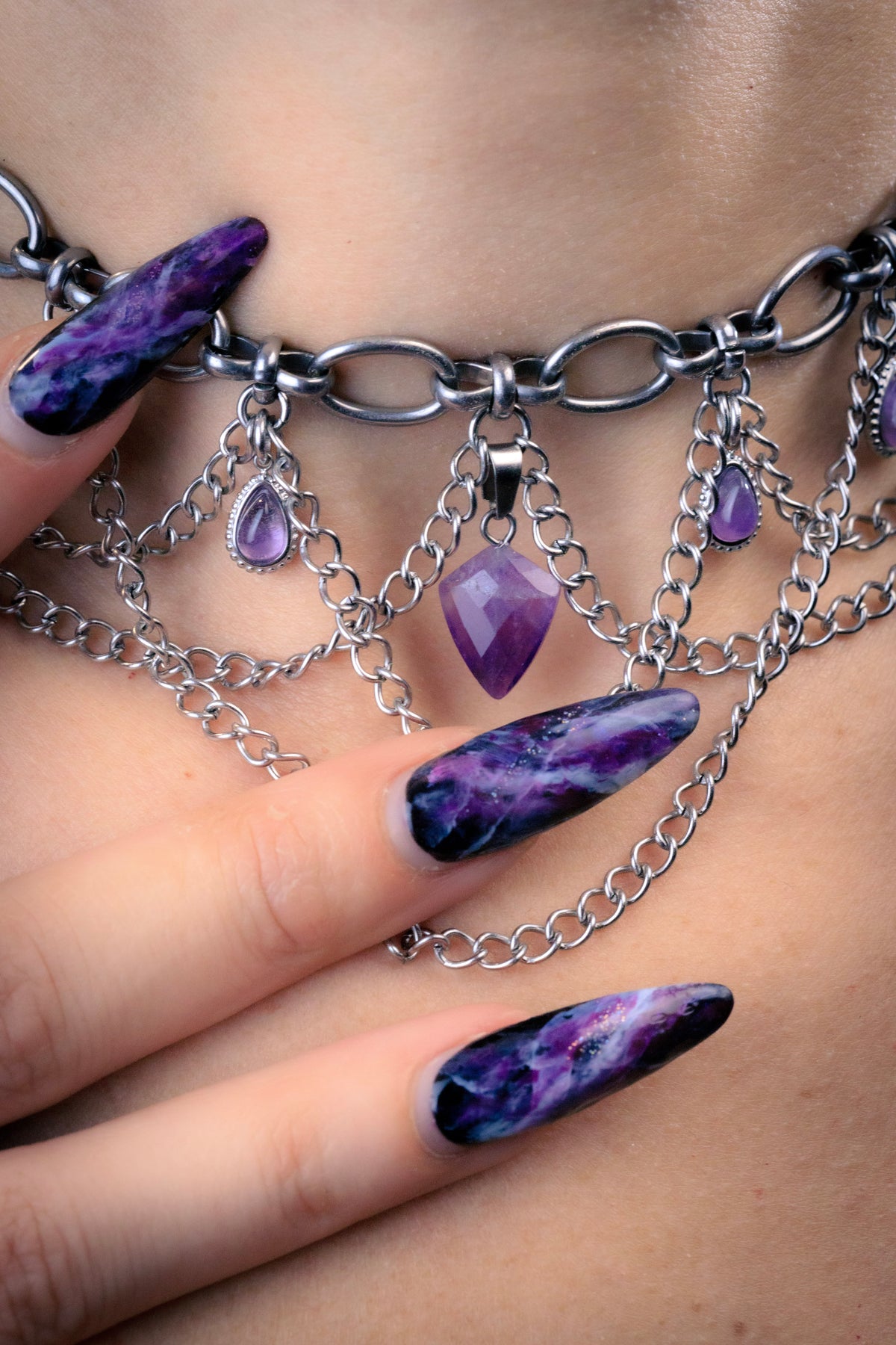 artemis stainless steel gothic chainmail necklace CamWitch