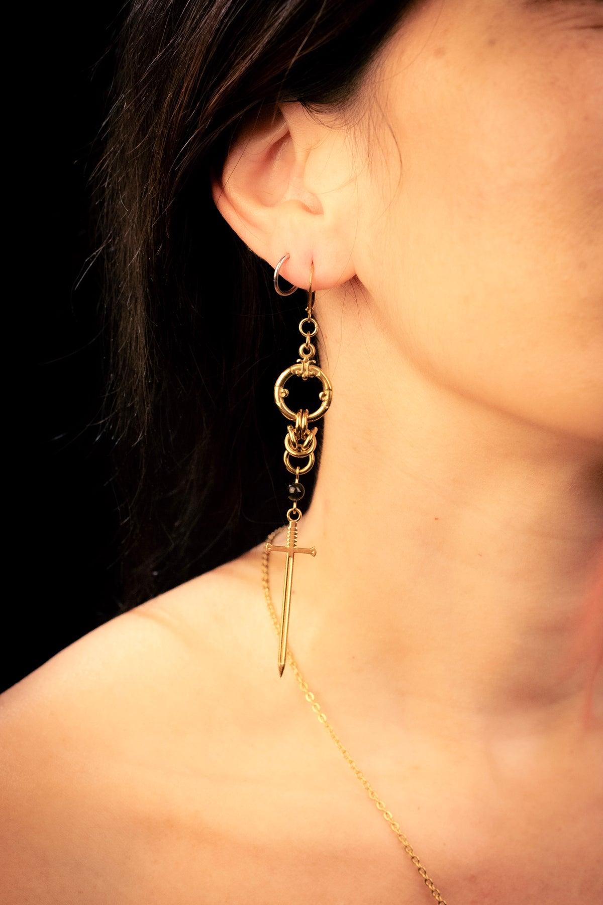 ARYA | Gold Chainmail Earrings