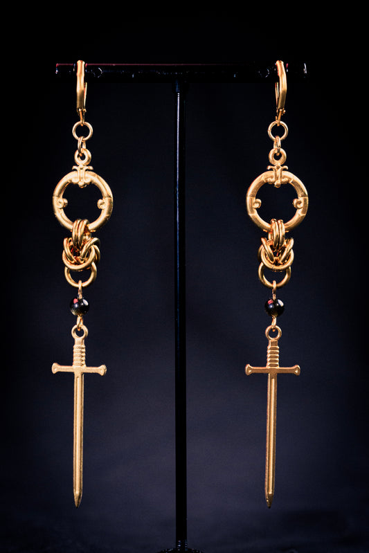 ARYA | Gold Chainmail Earrings