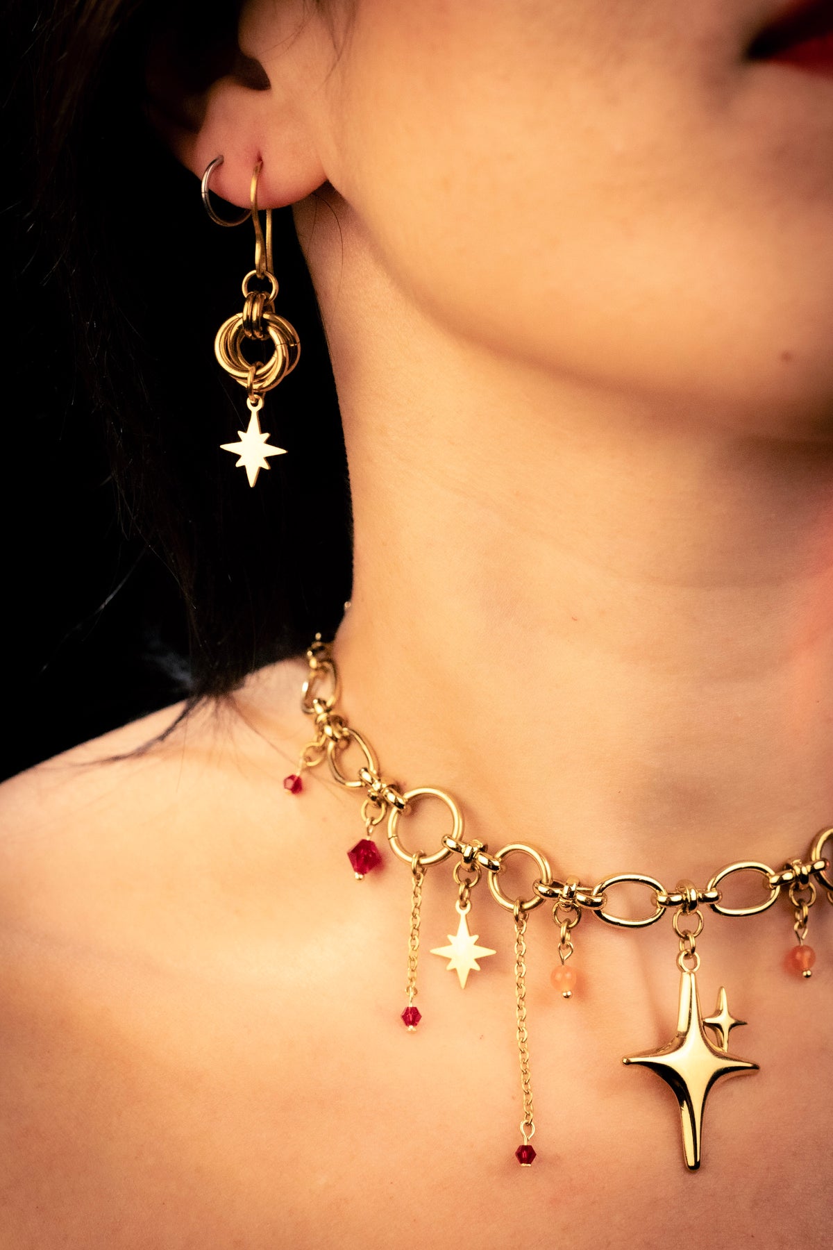 ASTRA | Gold Chainmail Earrings
