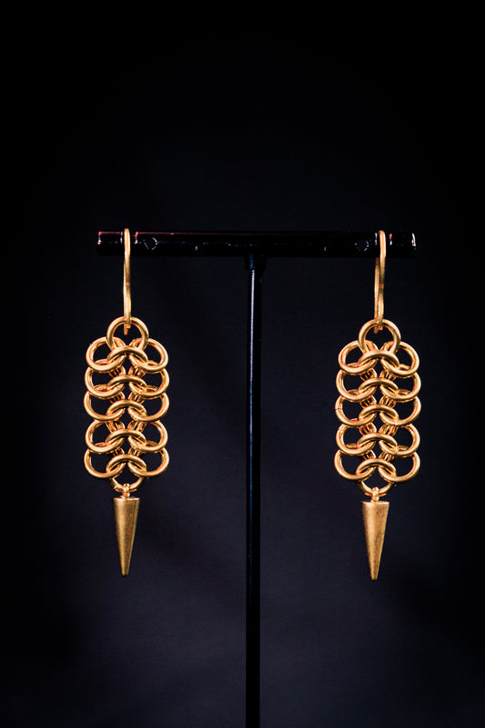 ATHENA | Gold Chainmail Earrings