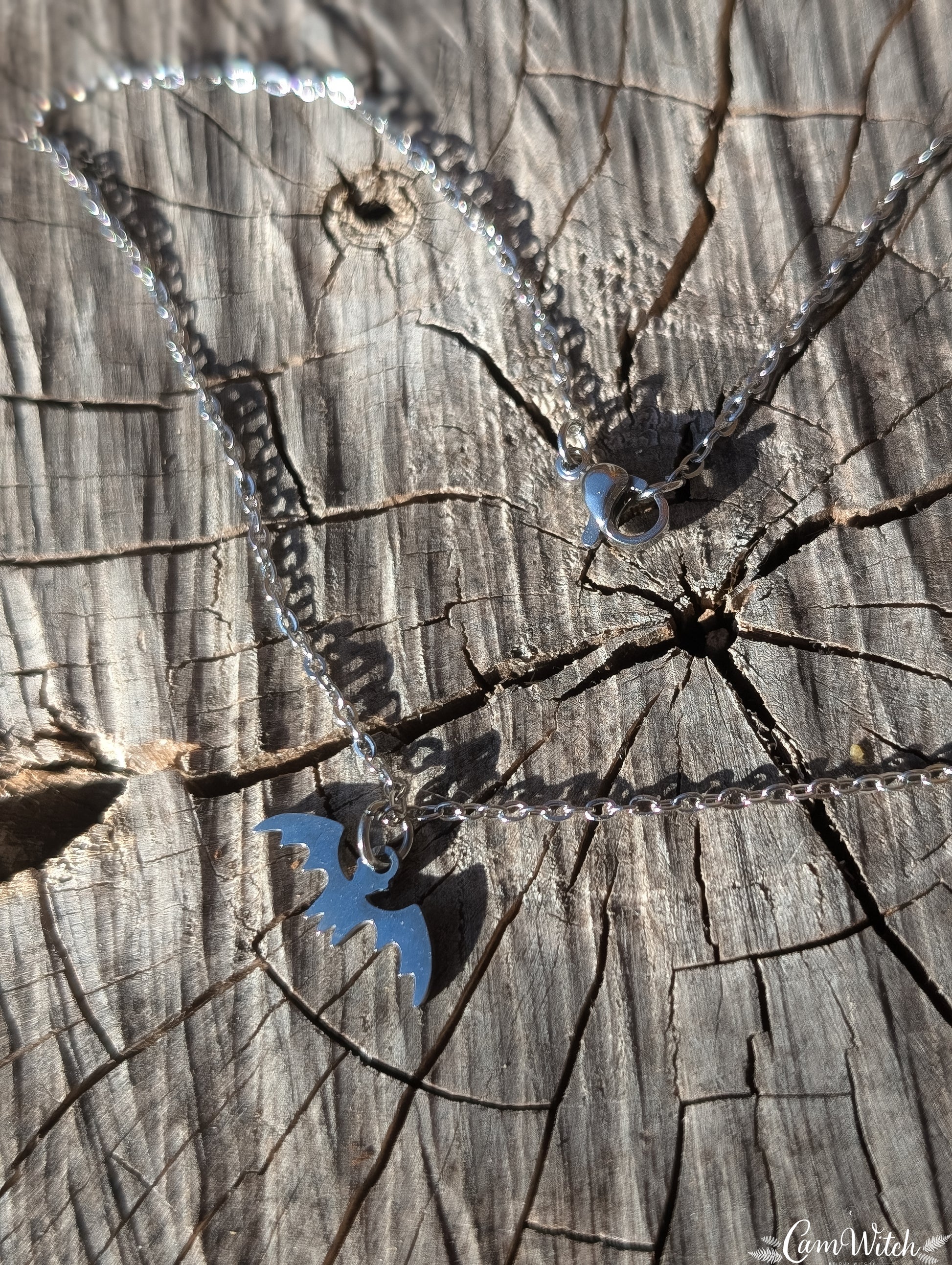 DRUSILLA | Pendant stainless steel necklace with bat charm