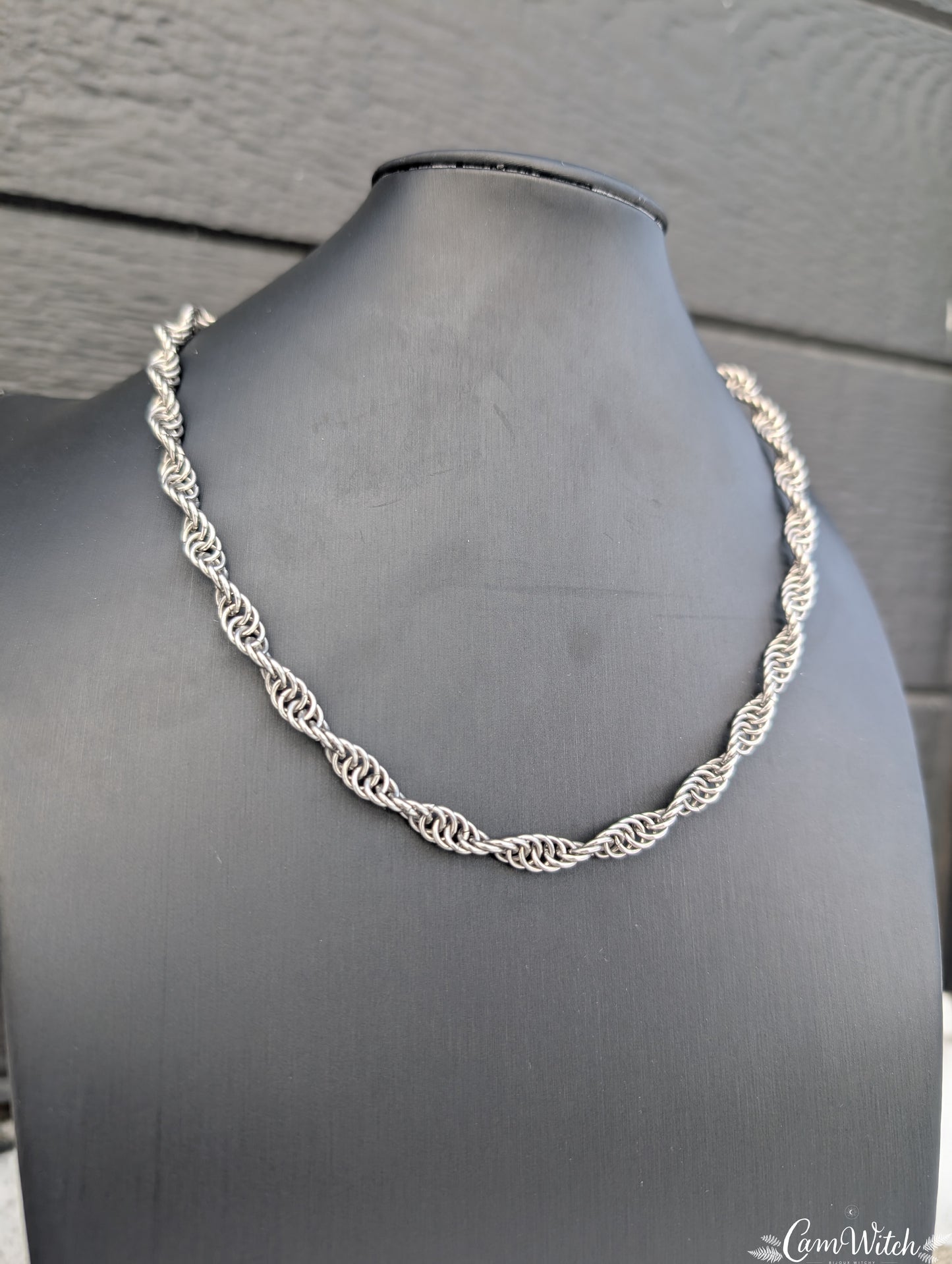 GAÏA | Chainmail stainless steel spiral necklace