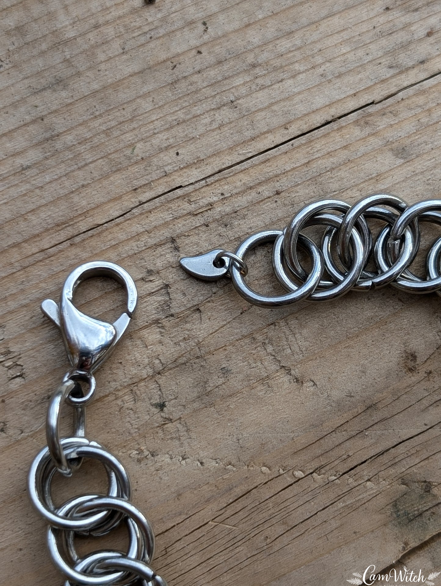 SELENE | Chainmail stainless steel Anklet with moon charm