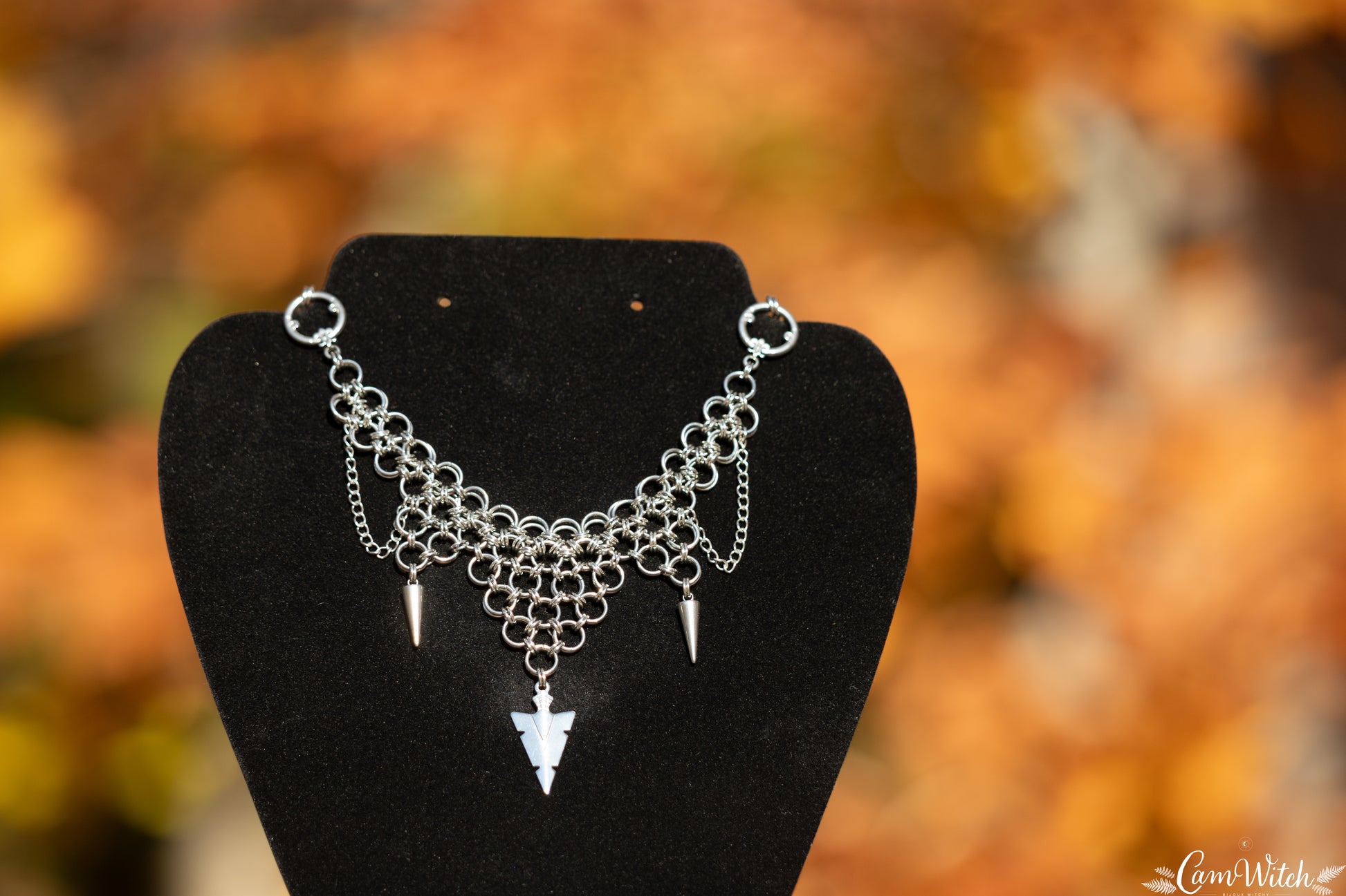 ARTEMIS | Chainmail stainless steel necklace with arrow charm