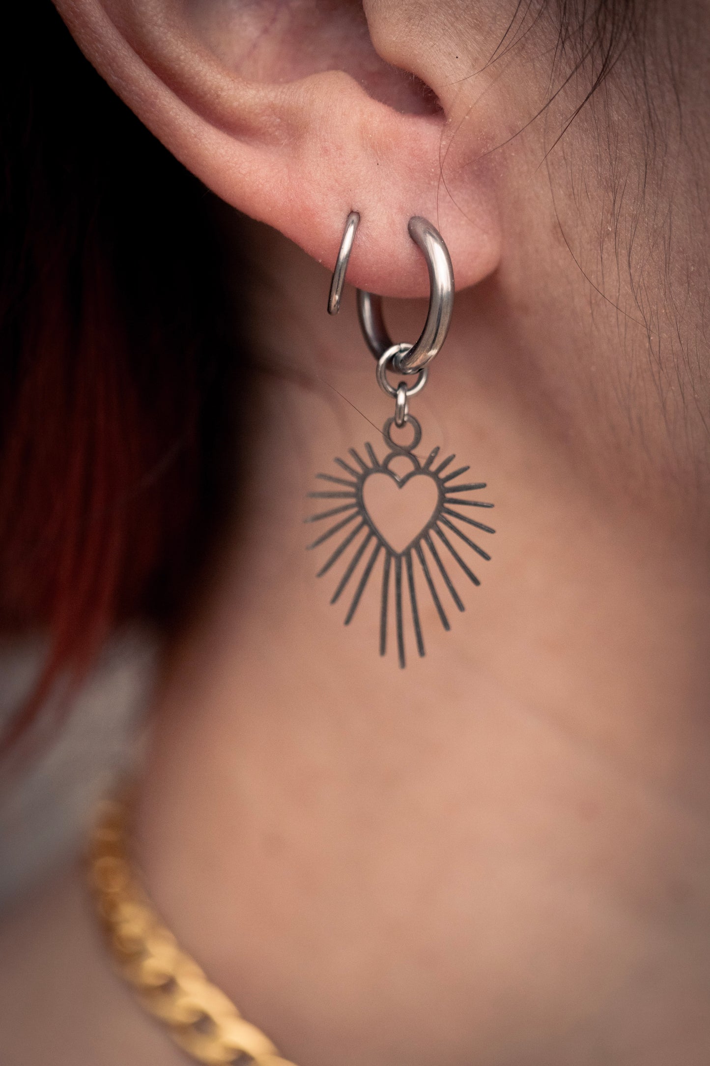 APHRODITE | heart chainmail earrings, CamWitch handmade gothic chainmail earrings stainless steel Canada