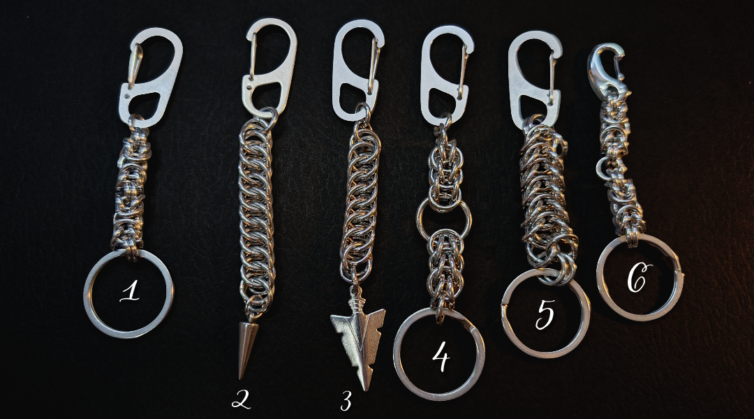 SAMAEL | Various Keychain, CamWitch handmade gothic chainmail keychain stainless steel Canada