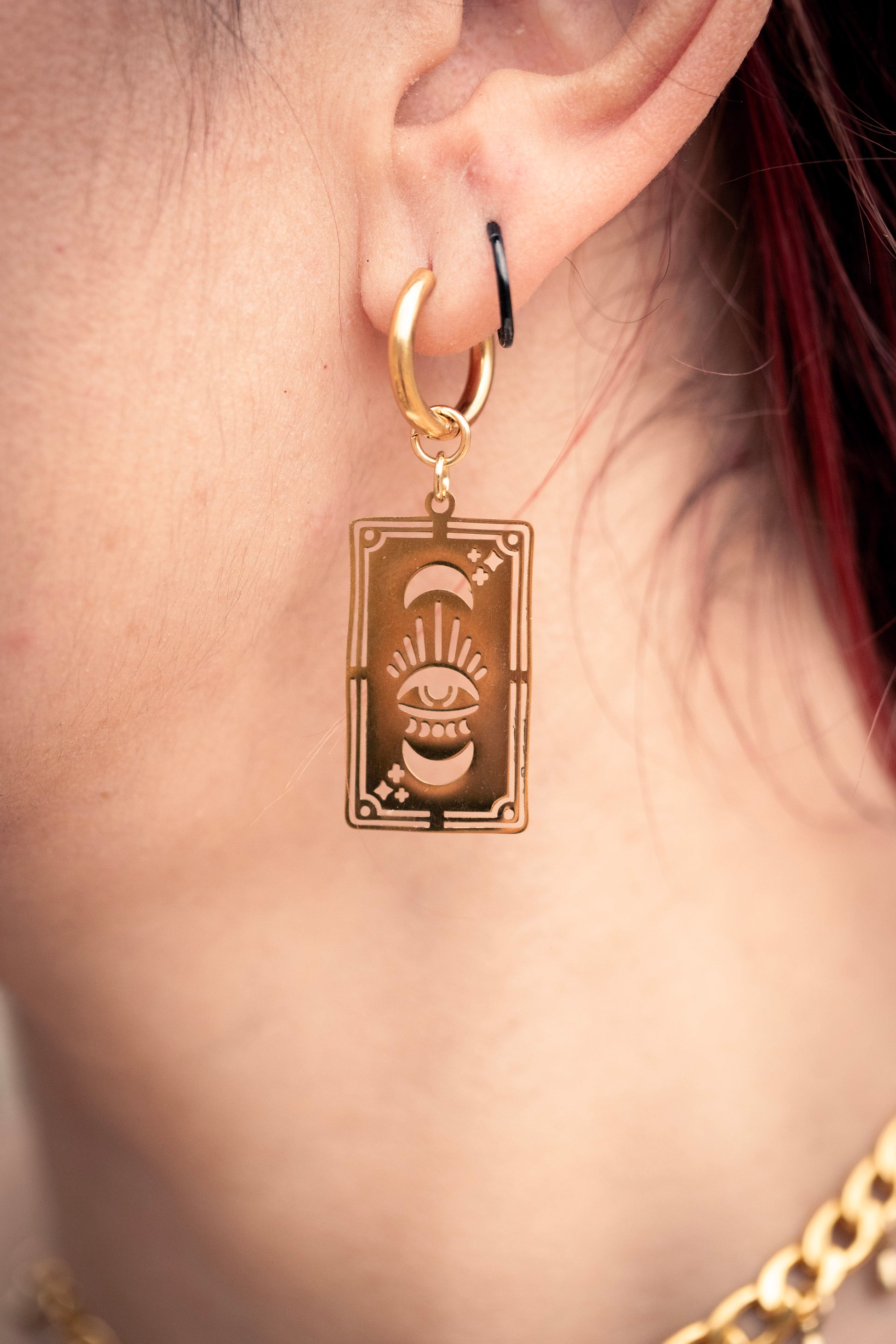 VELEDA | gold earrings, CamWitch handmade gothic chainmail earrings stainless steel Canada