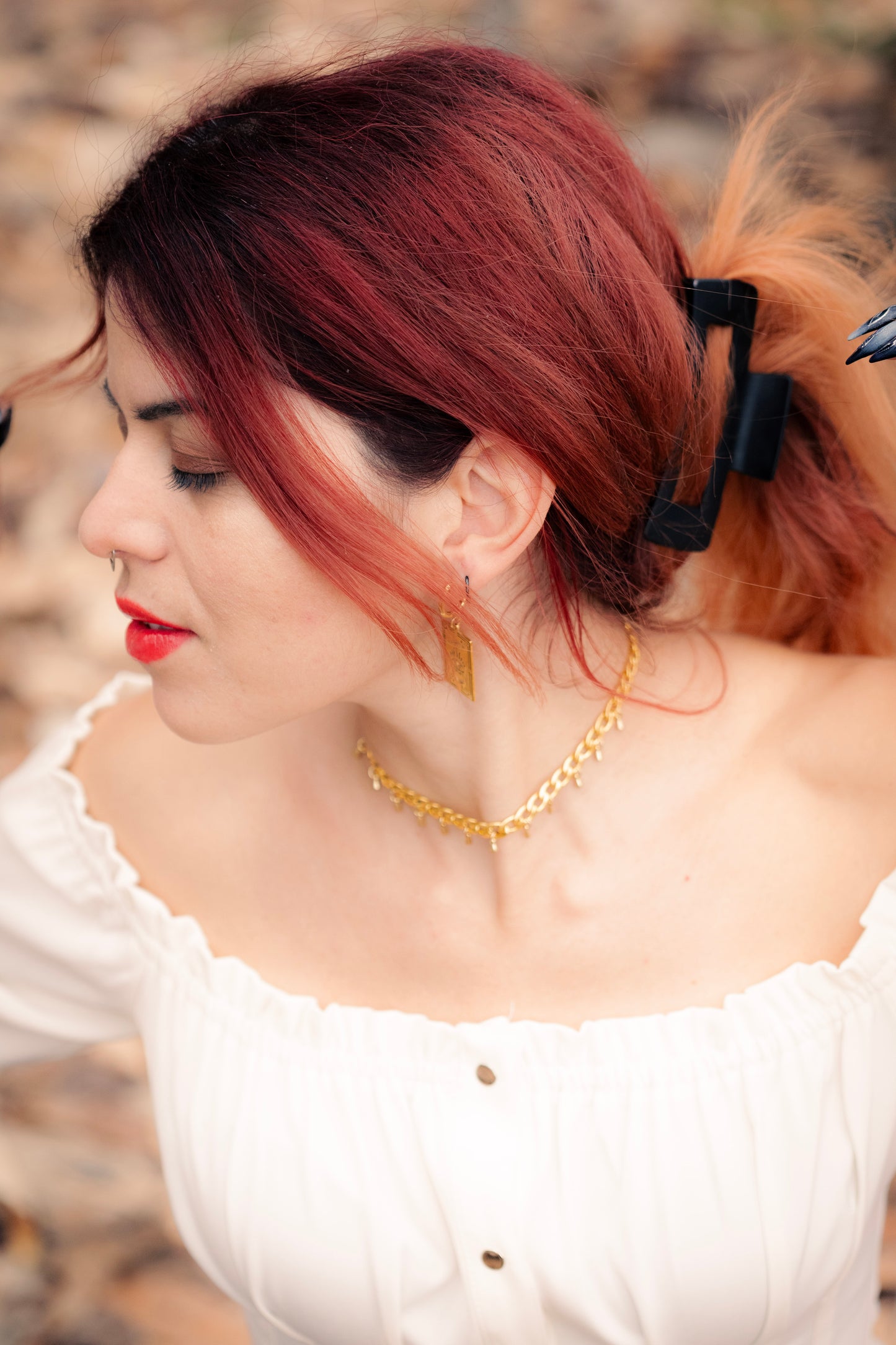 VELEDA | gold earrings, CamWitch handmade gothic chainmail earrings stainless steel Canada