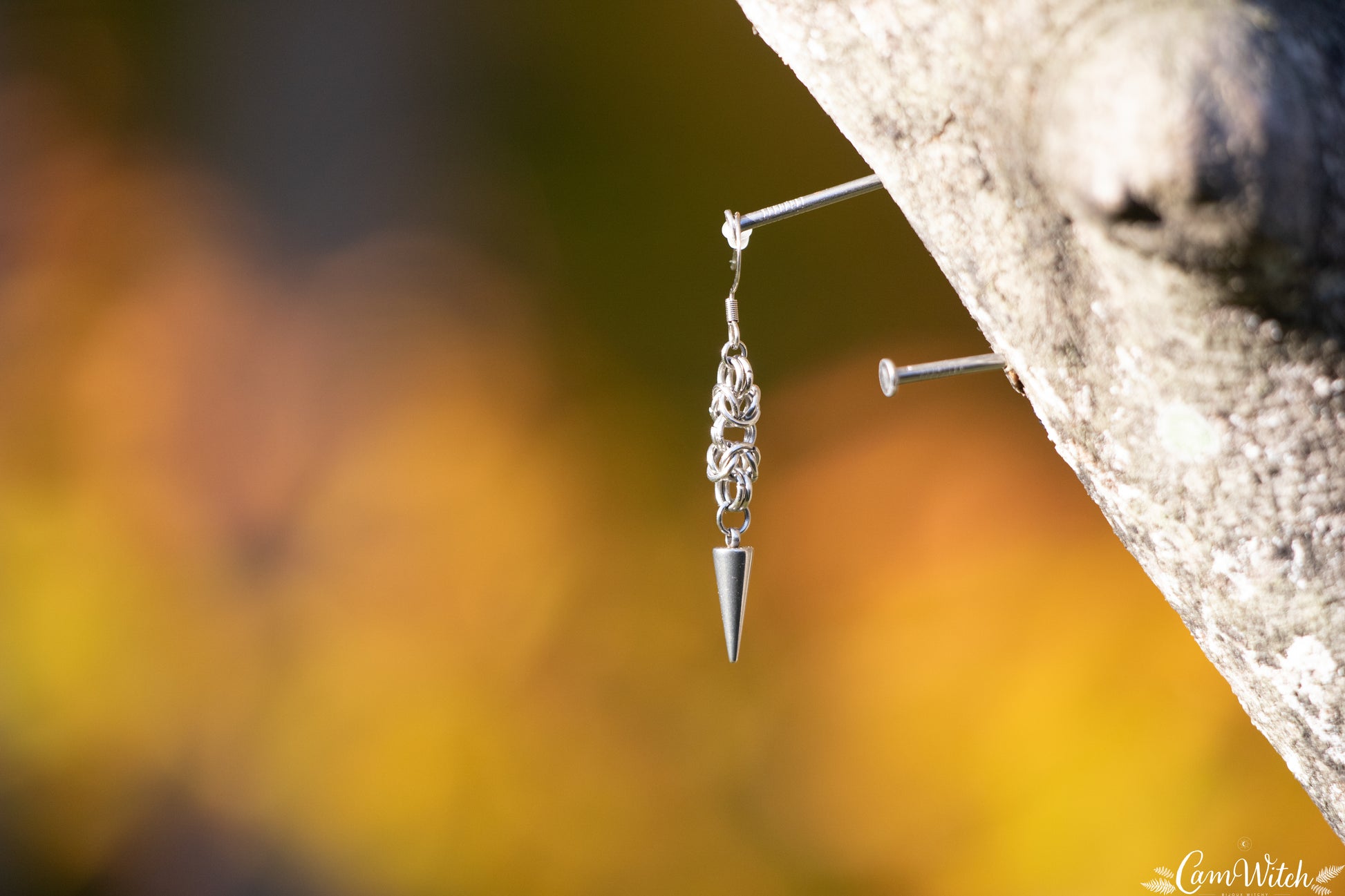 BJÖRN | Chainmail stainless steel earrings with byzantin pattern