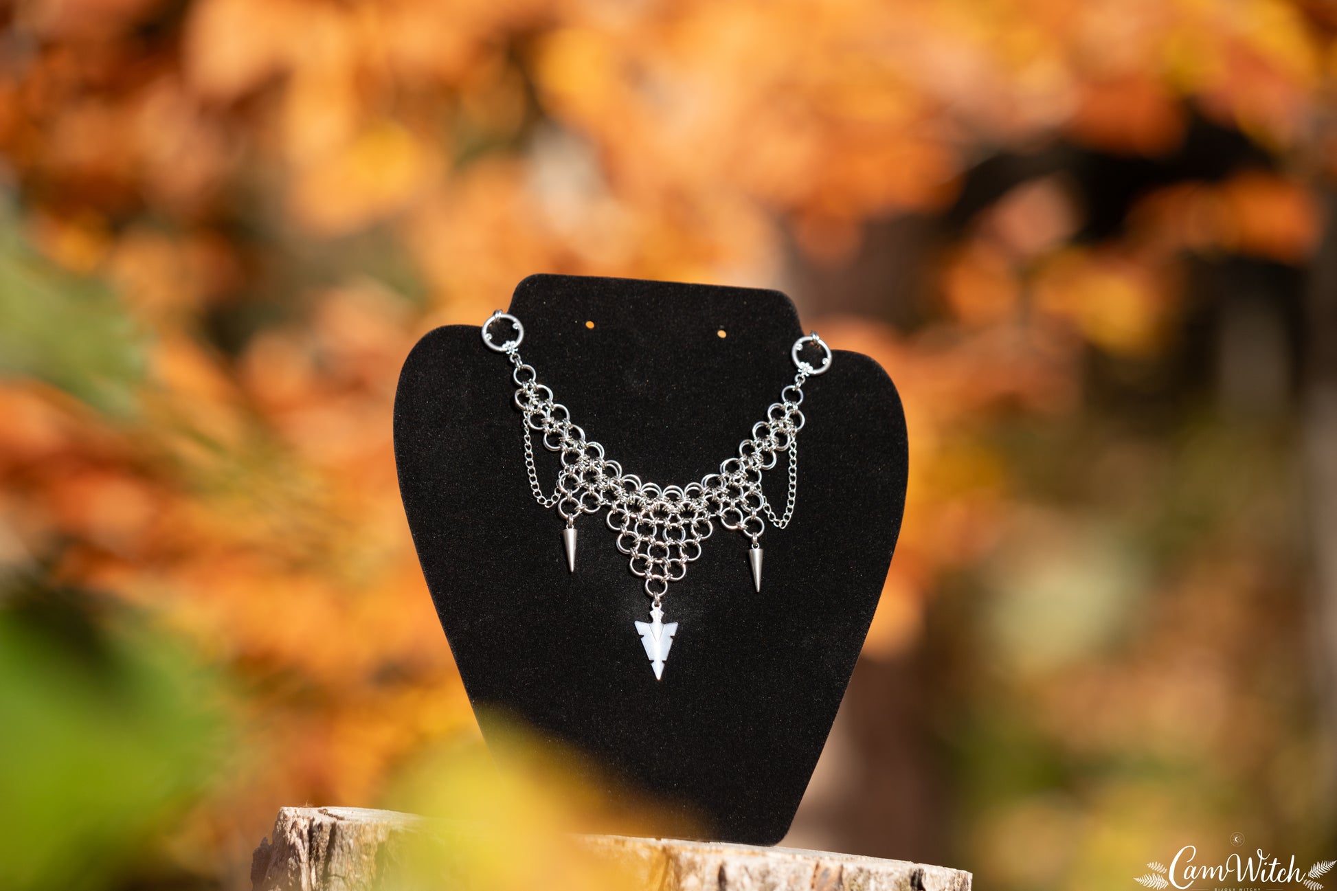 ARTEMIS | Chainmail stainless steel necklace with arrow charm