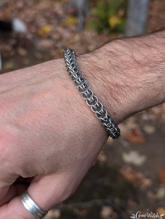 SISYPHE | Chainmail stainless steel Bracelet with Persian pattern