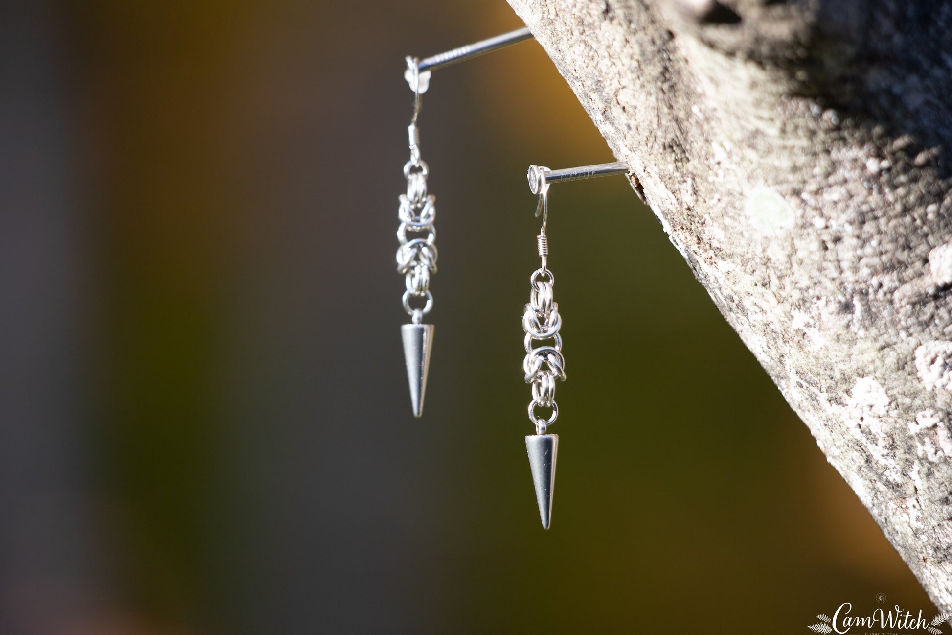 BJÖRN | Chainmail stainless steel earrings with byzantin pattern